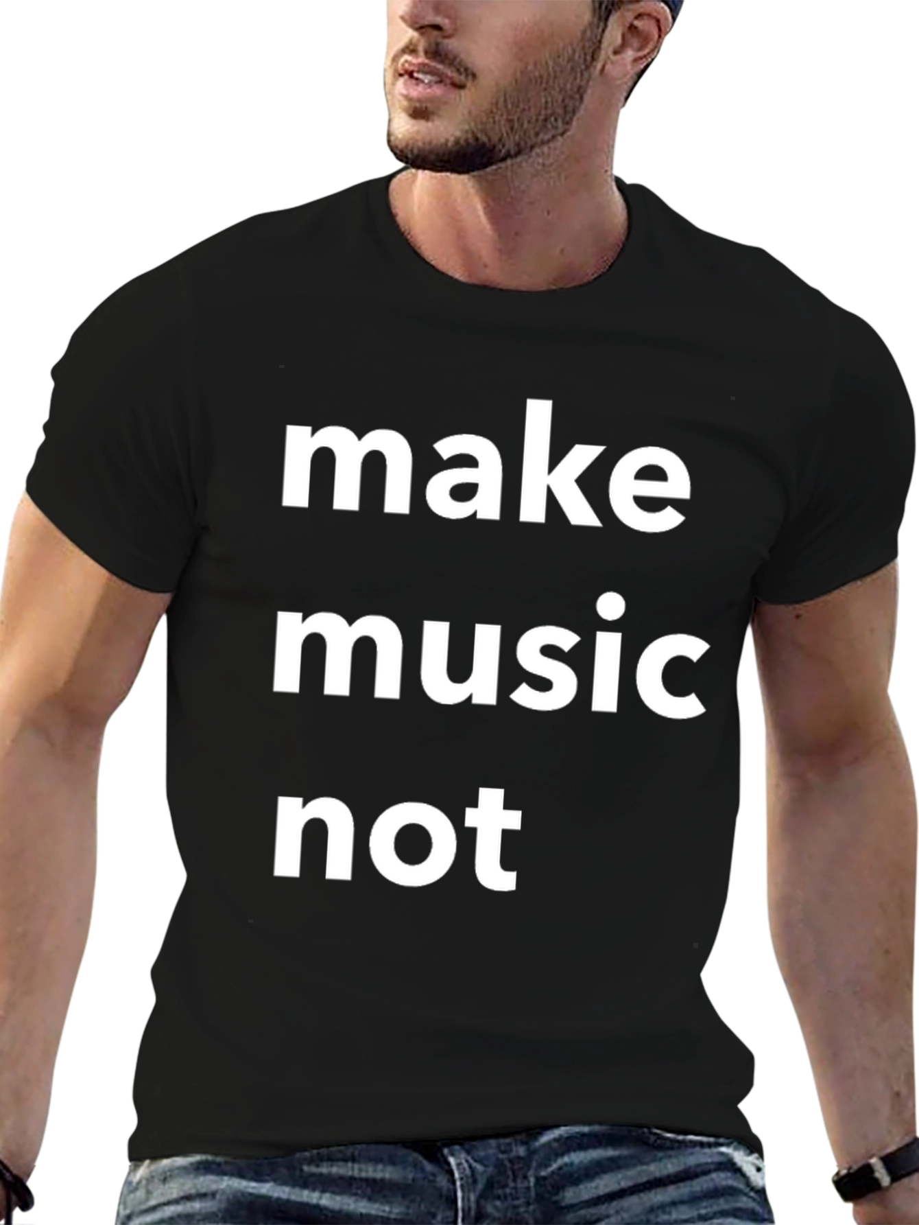 Make Music Not War Graphic Tee - Black
