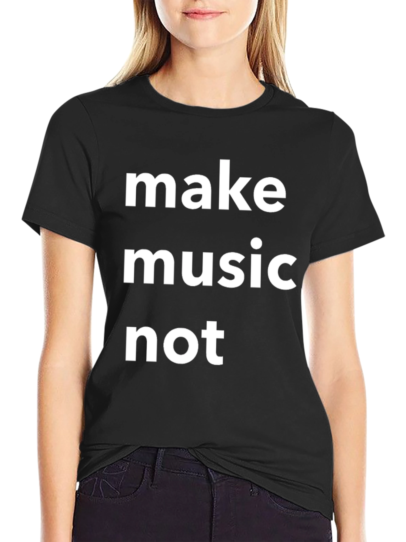 Make Music Not War Graphic Tee - Black