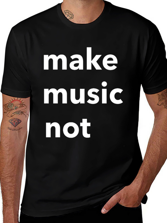 Make Music Not War Graphic Tee - Black