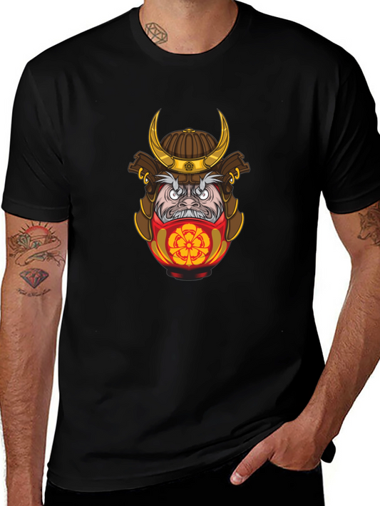Samurai Daruma Graphic Tee - Cool Casual Style