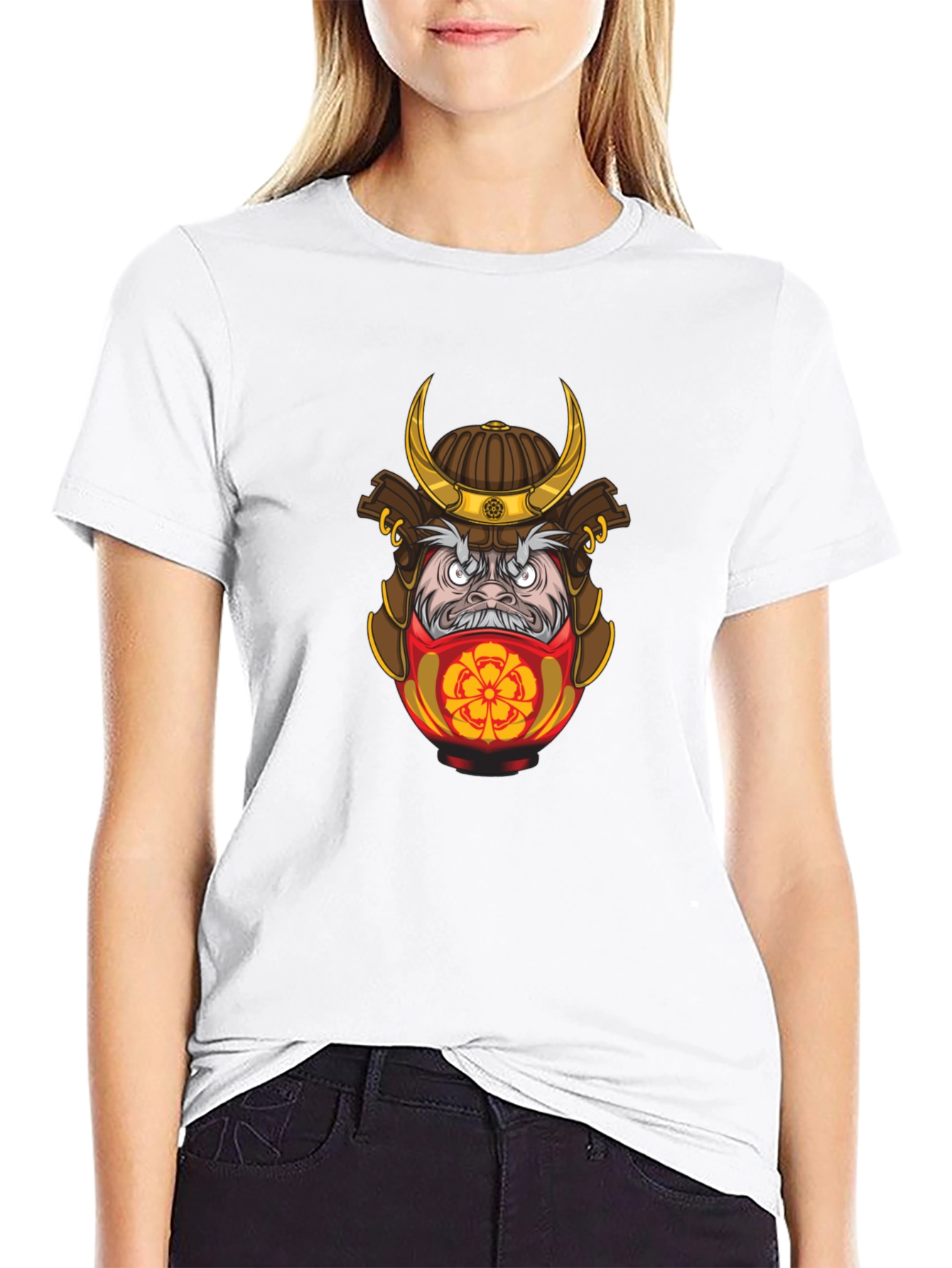 Samurai Daruma Graphic Tee - Cool Casual Style