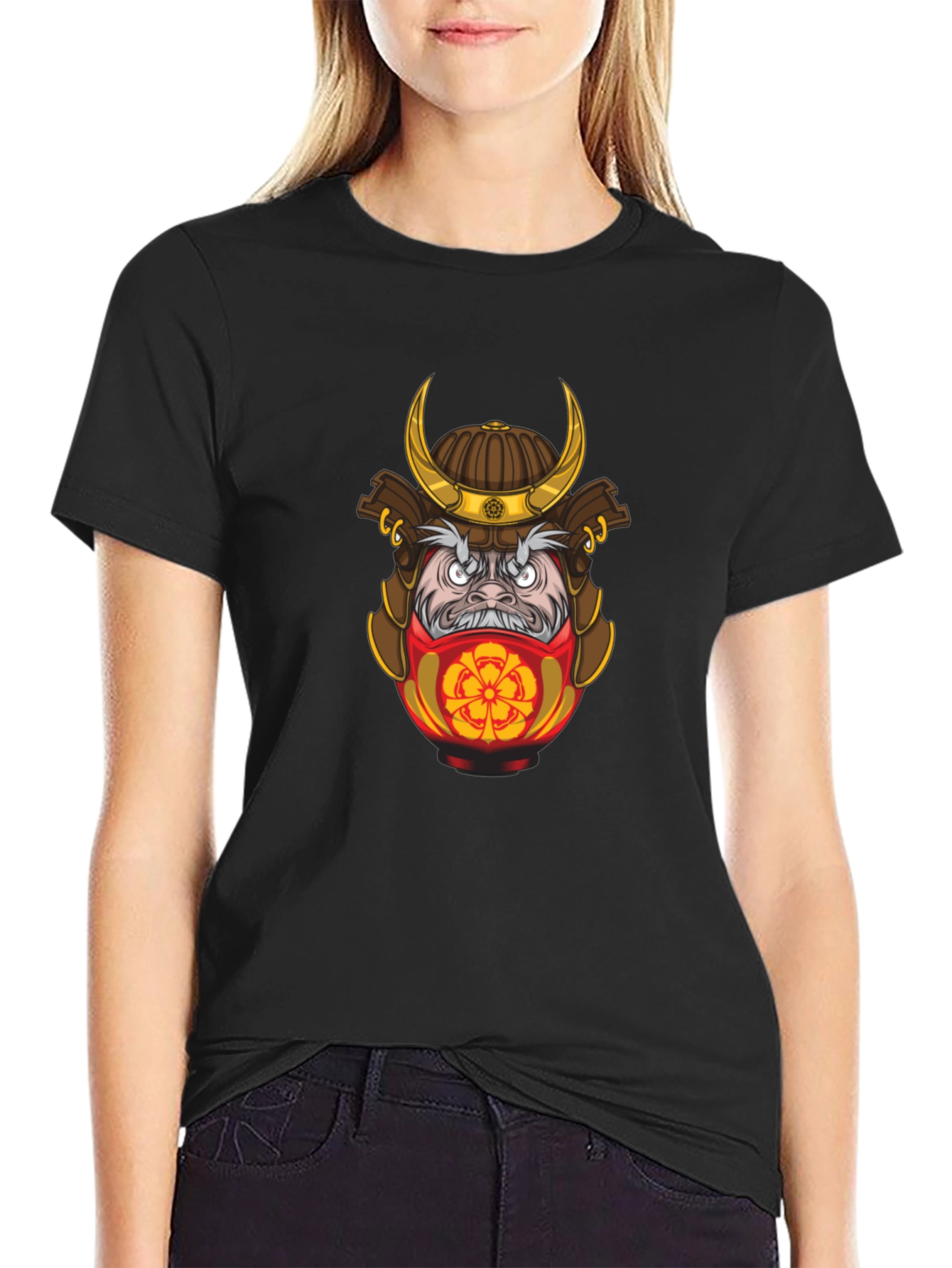 Samurai Daruma Graphic Tee - Cool Casual Style