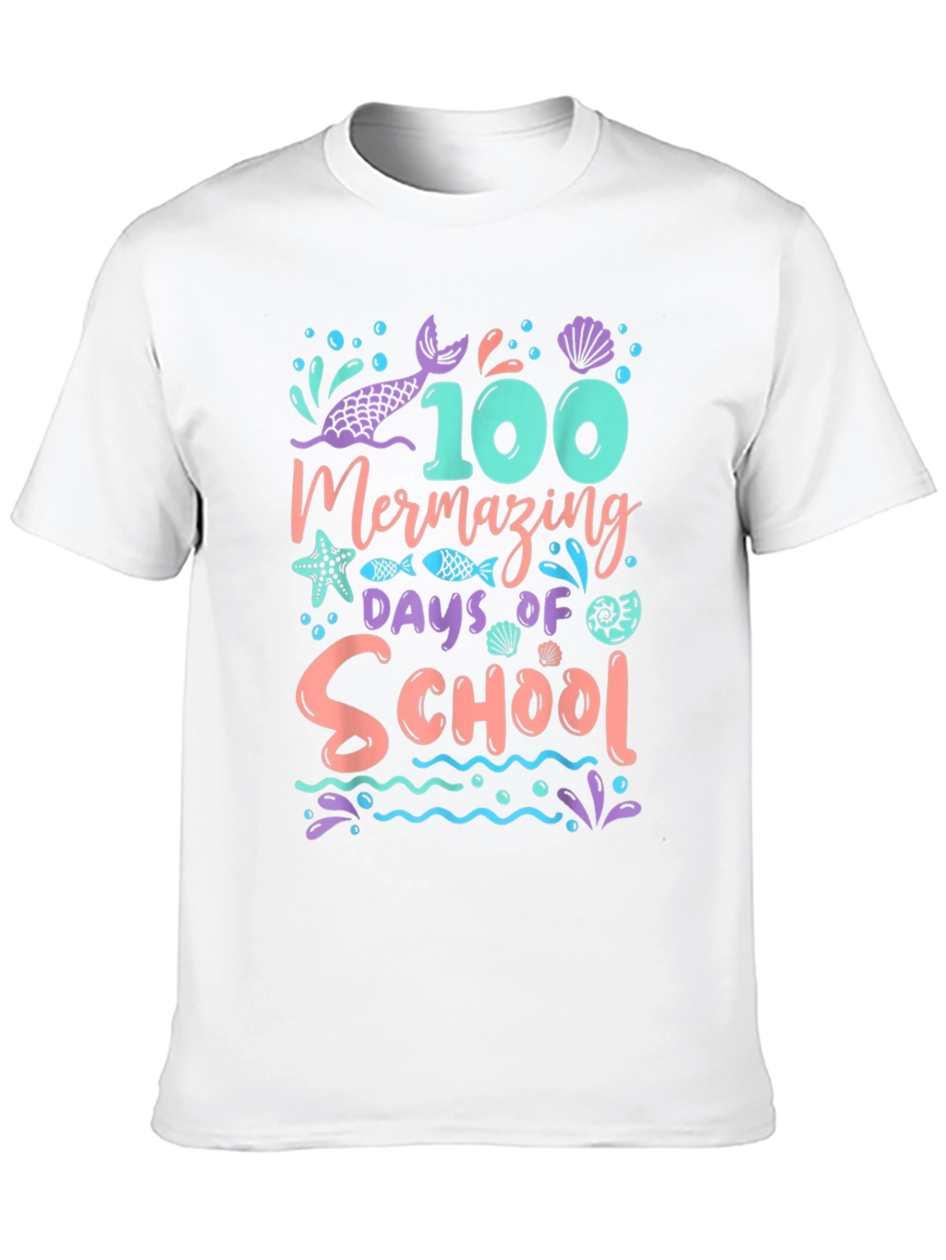 100 Days of School Mermazing Black T-Shirt