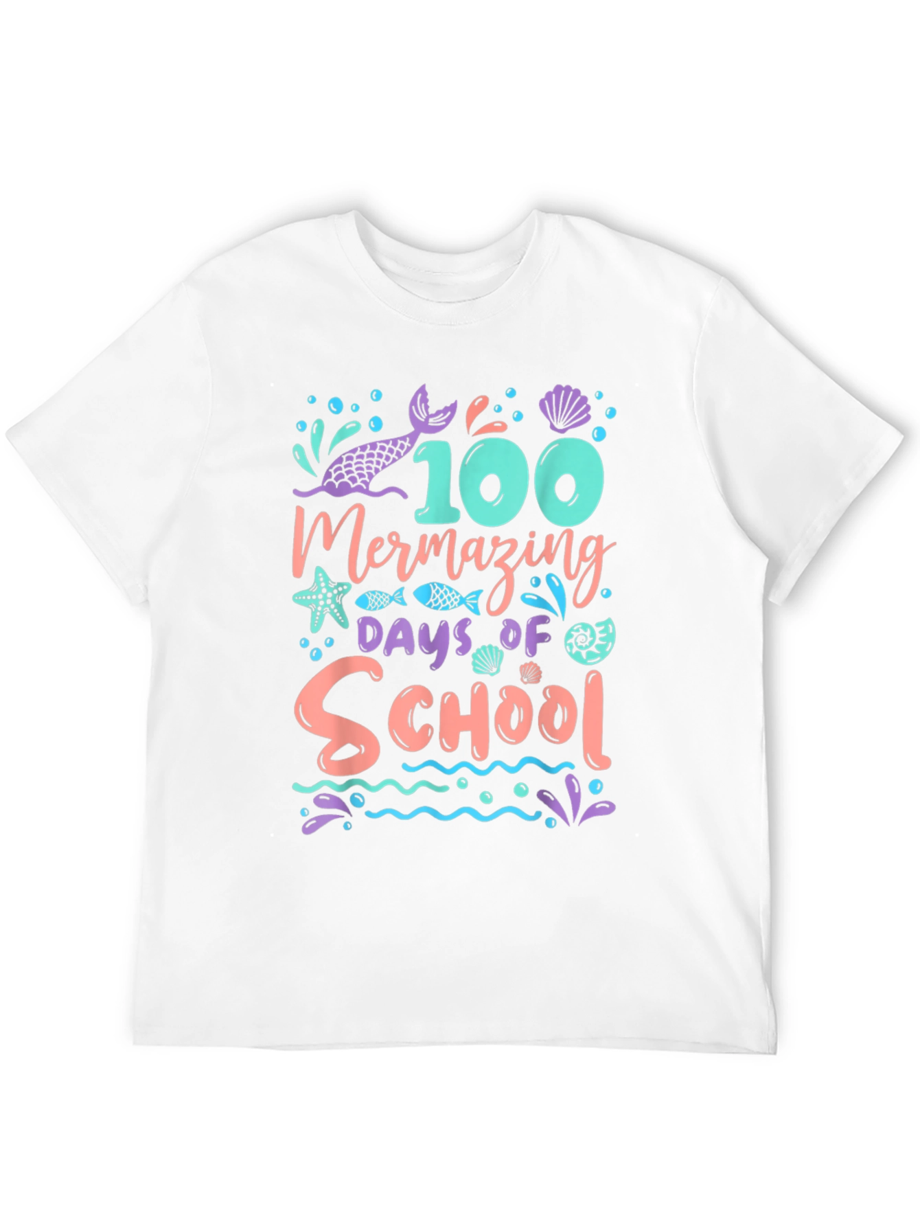 100 Days of School Mermazing Black T-Shirt