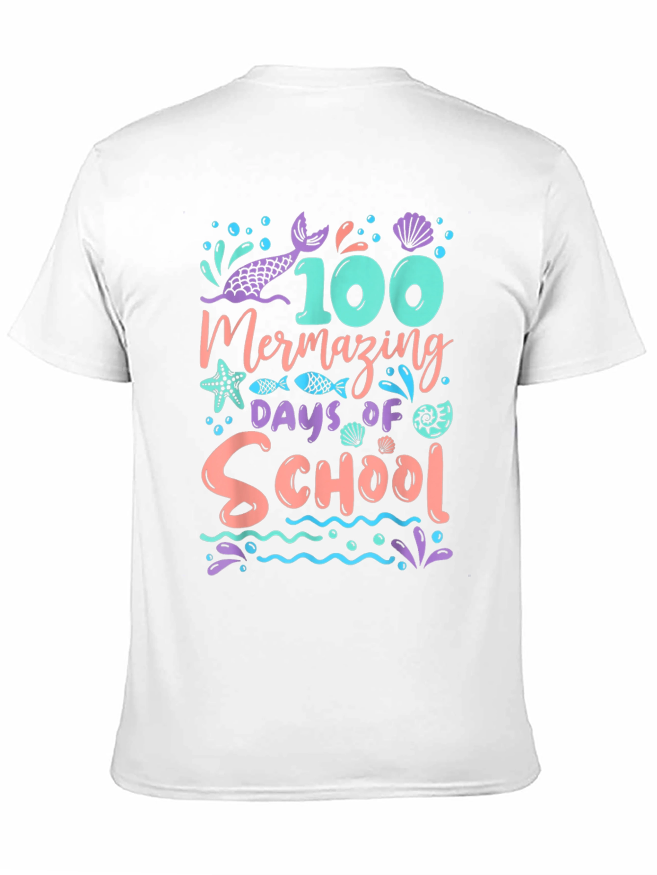 100 Days of School Mermazing Black T-Shirt