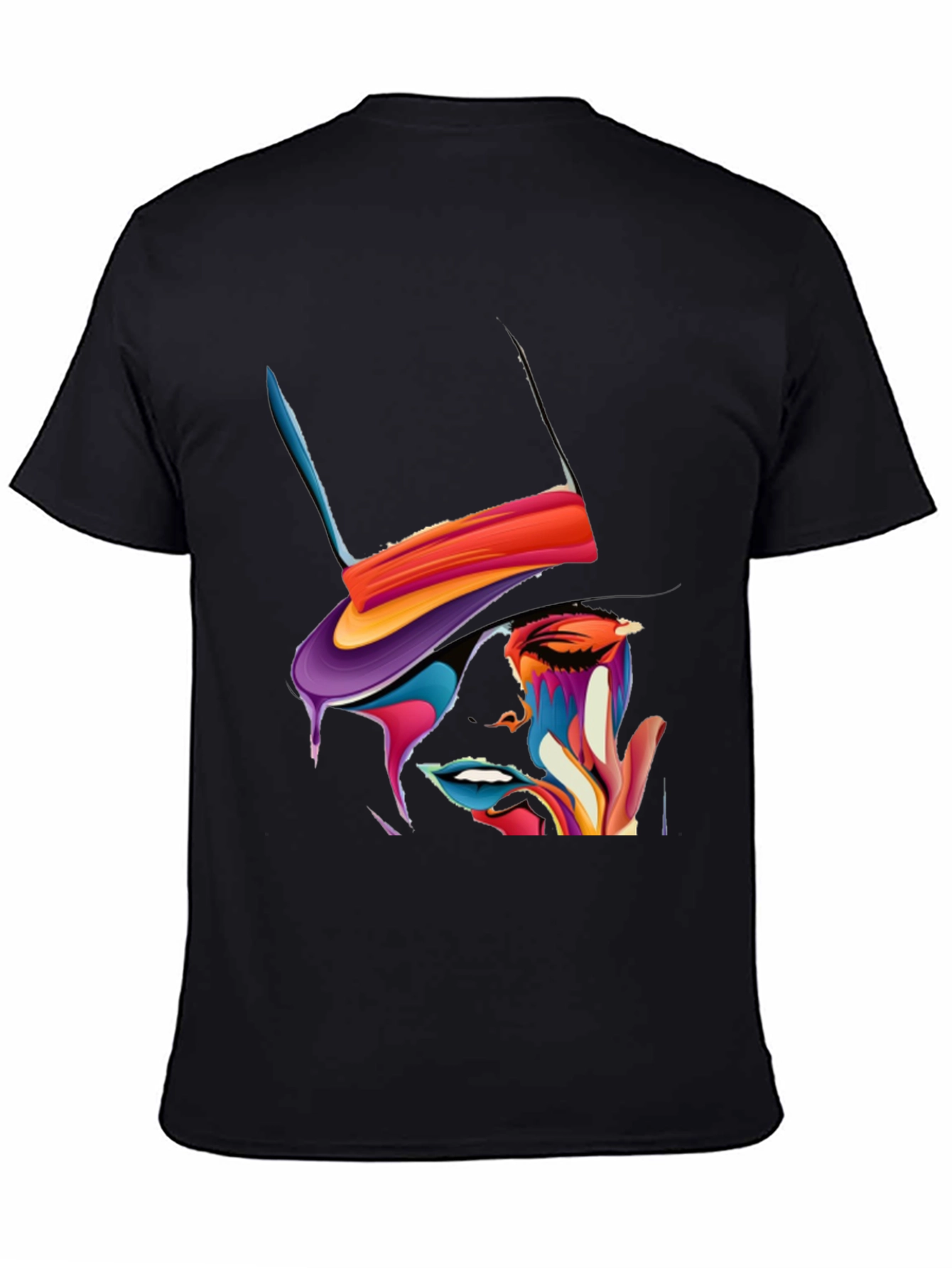 Abstract Art Graphic Tee - Stylish Black T-Shirt