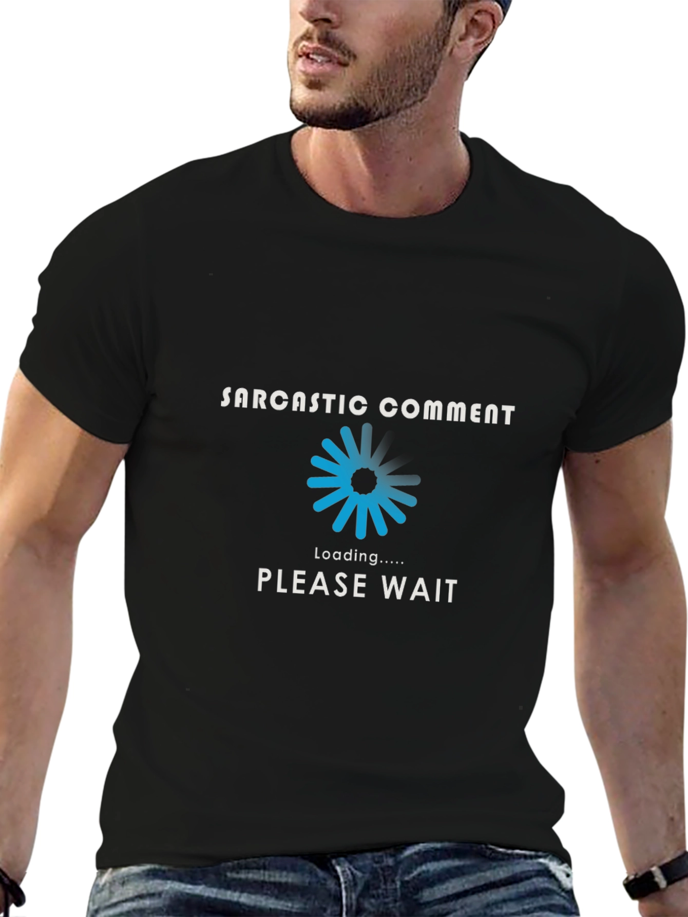 Sarcastic Comment Loading T-Shirt - Black