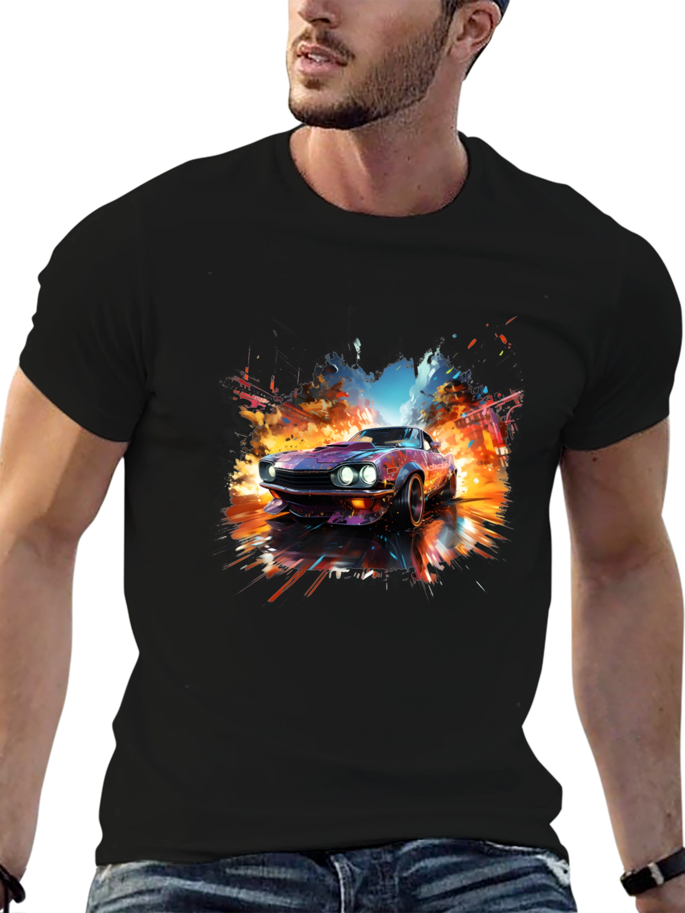 Retro Car Graphic Tee - Cool Automotive T-Shirt