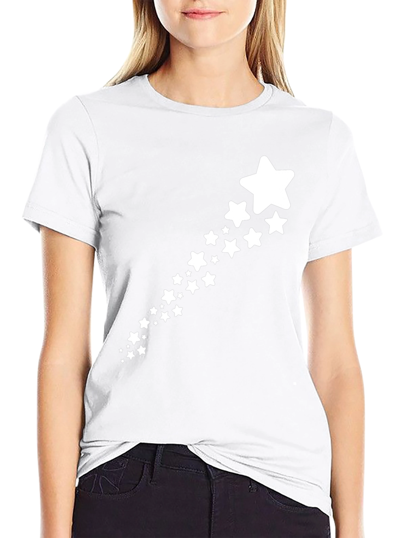Star Trail Black T-Shirt - Stylish Casual Wear