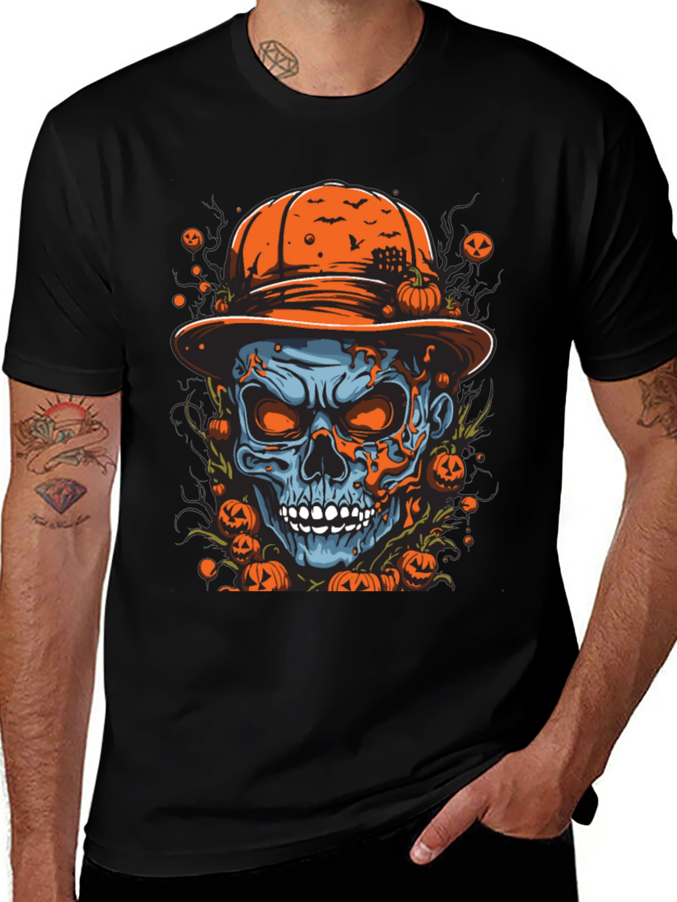 Halloween Skull Graphic Tee