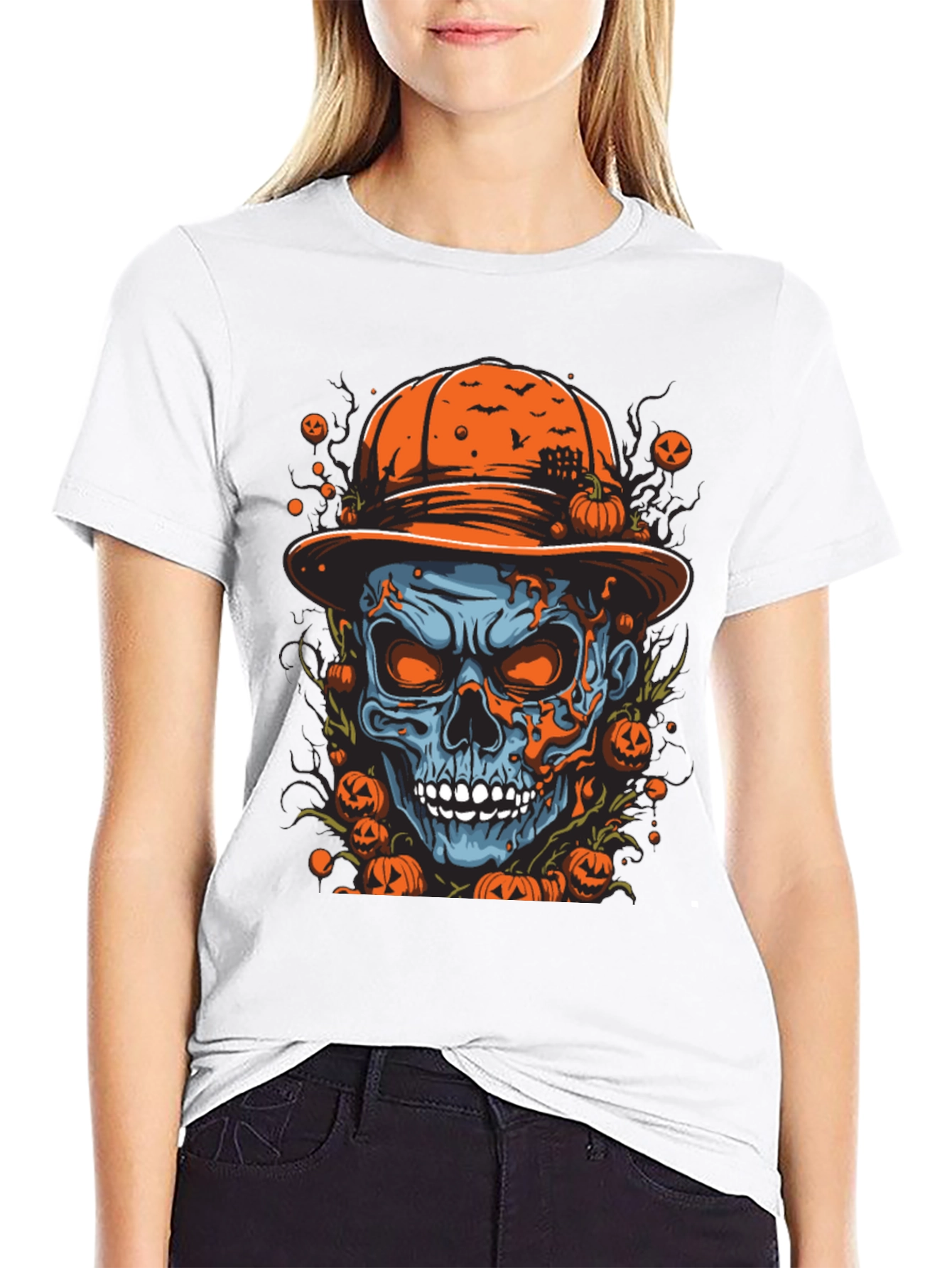 Halloween Skull Graphic Tee