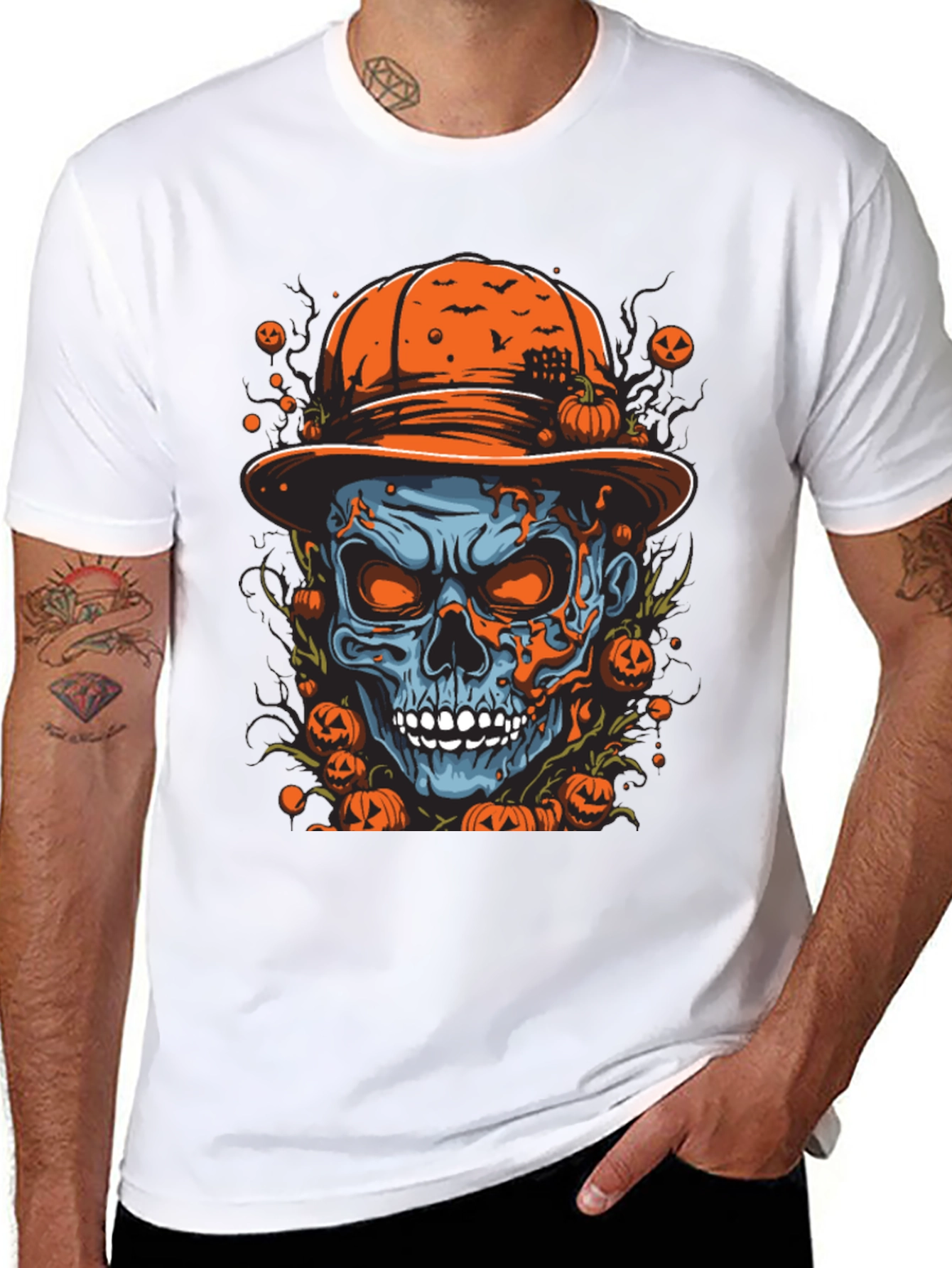 Halloween Skull Graphic Tee