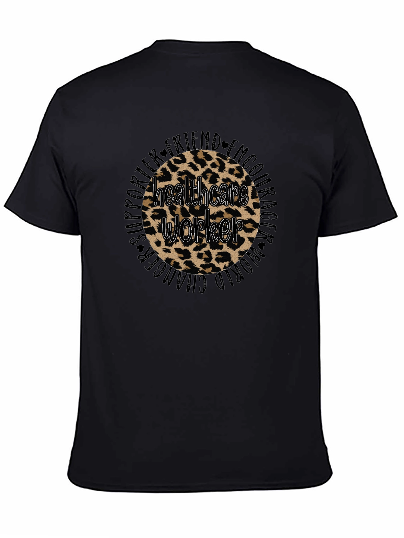 Healthcare Worker Leopard Print Graphic Tee