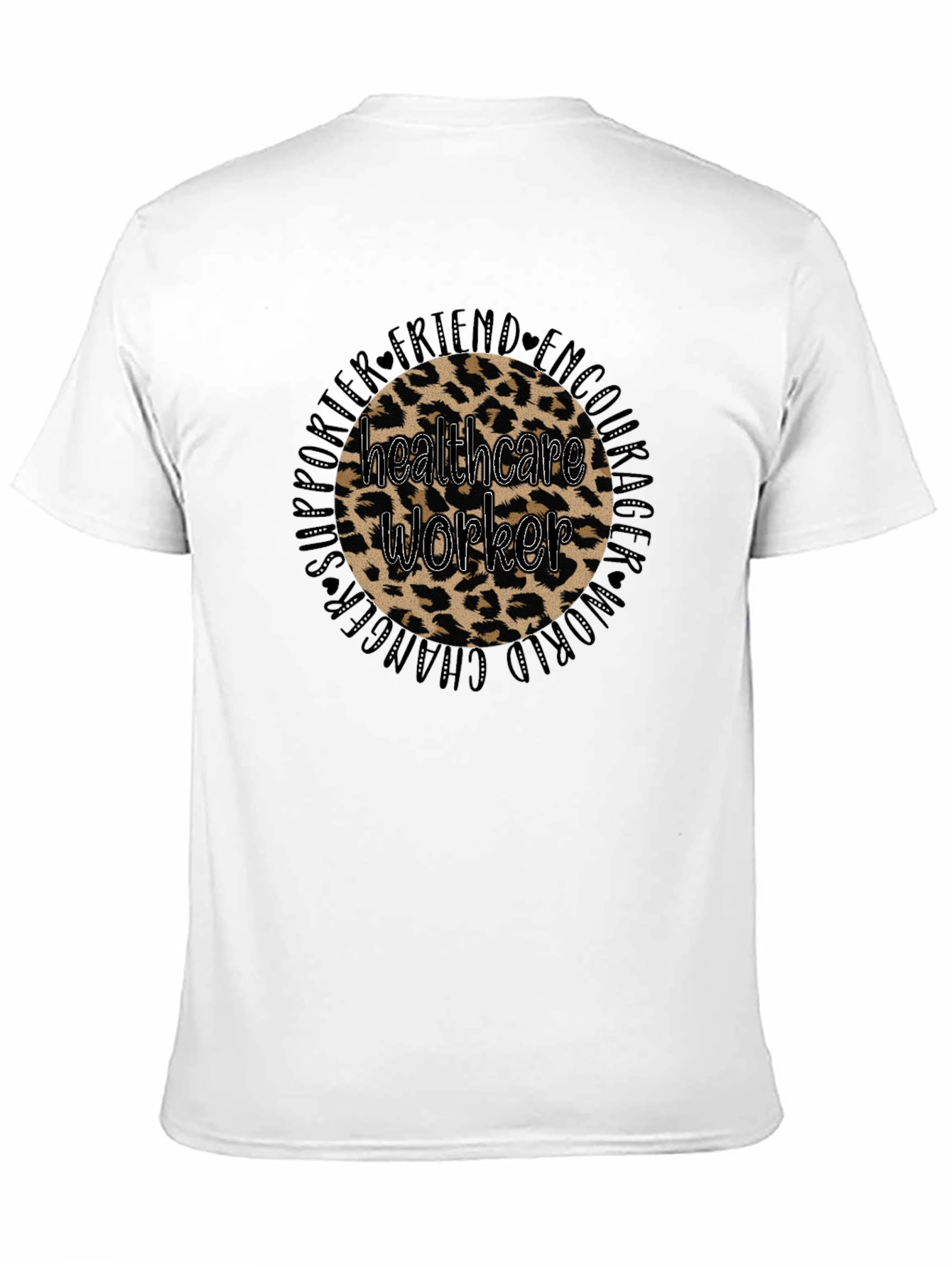 Healthcare Worker Leopard Print Graphic Tee