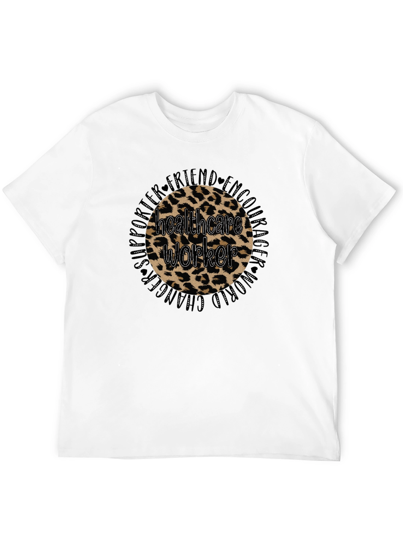 Healthcare Worker Leopard Print Graphic Tee