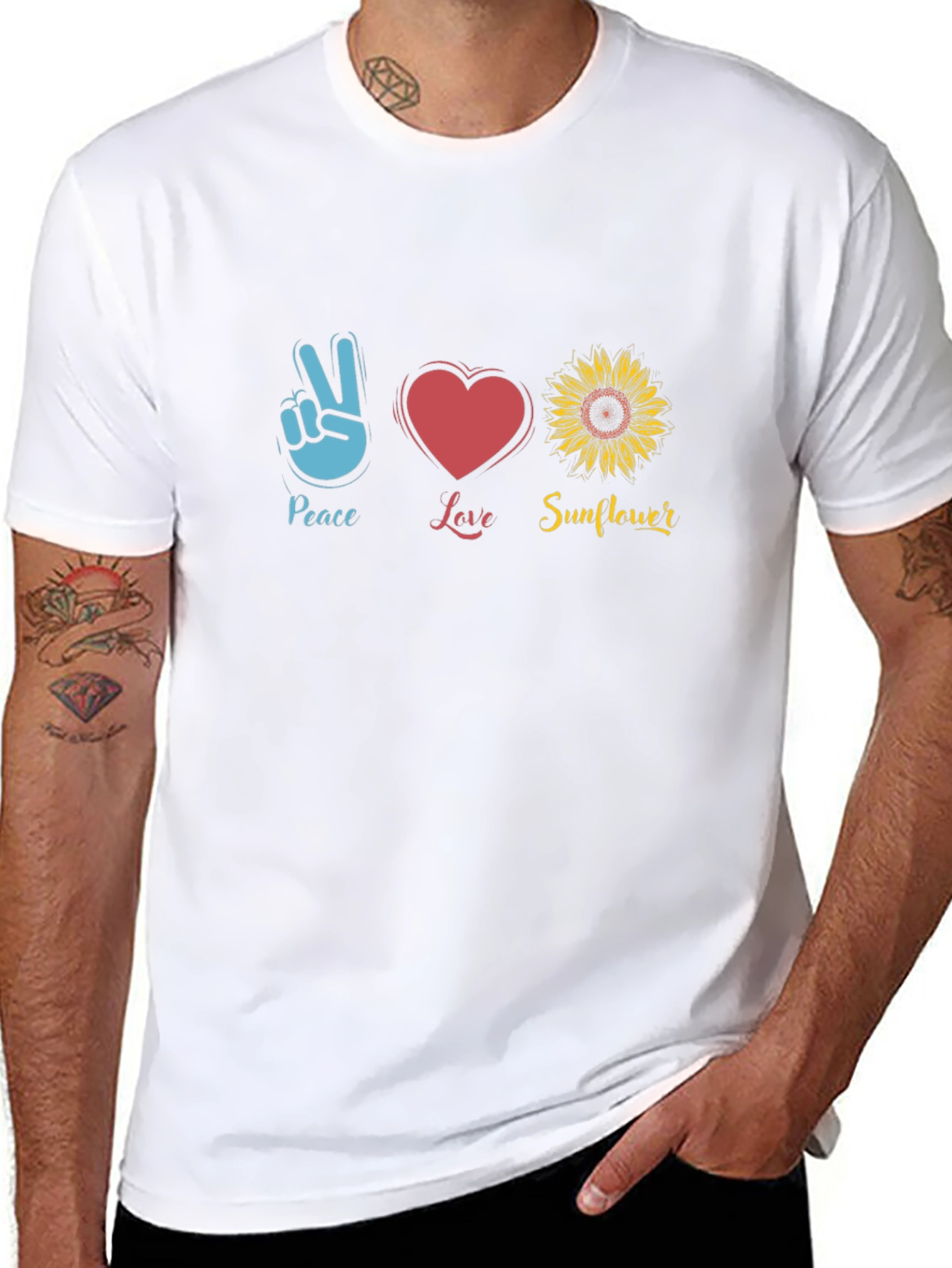 Peace Love Sunflower Graphic Tee