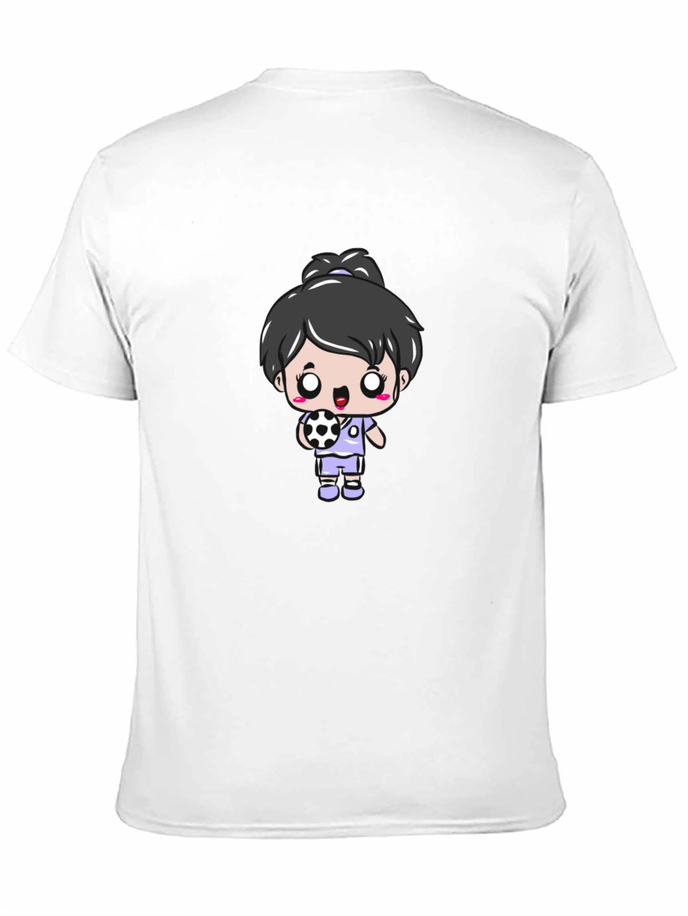 Cartoon Soccer Girl Graphic T-Shirt