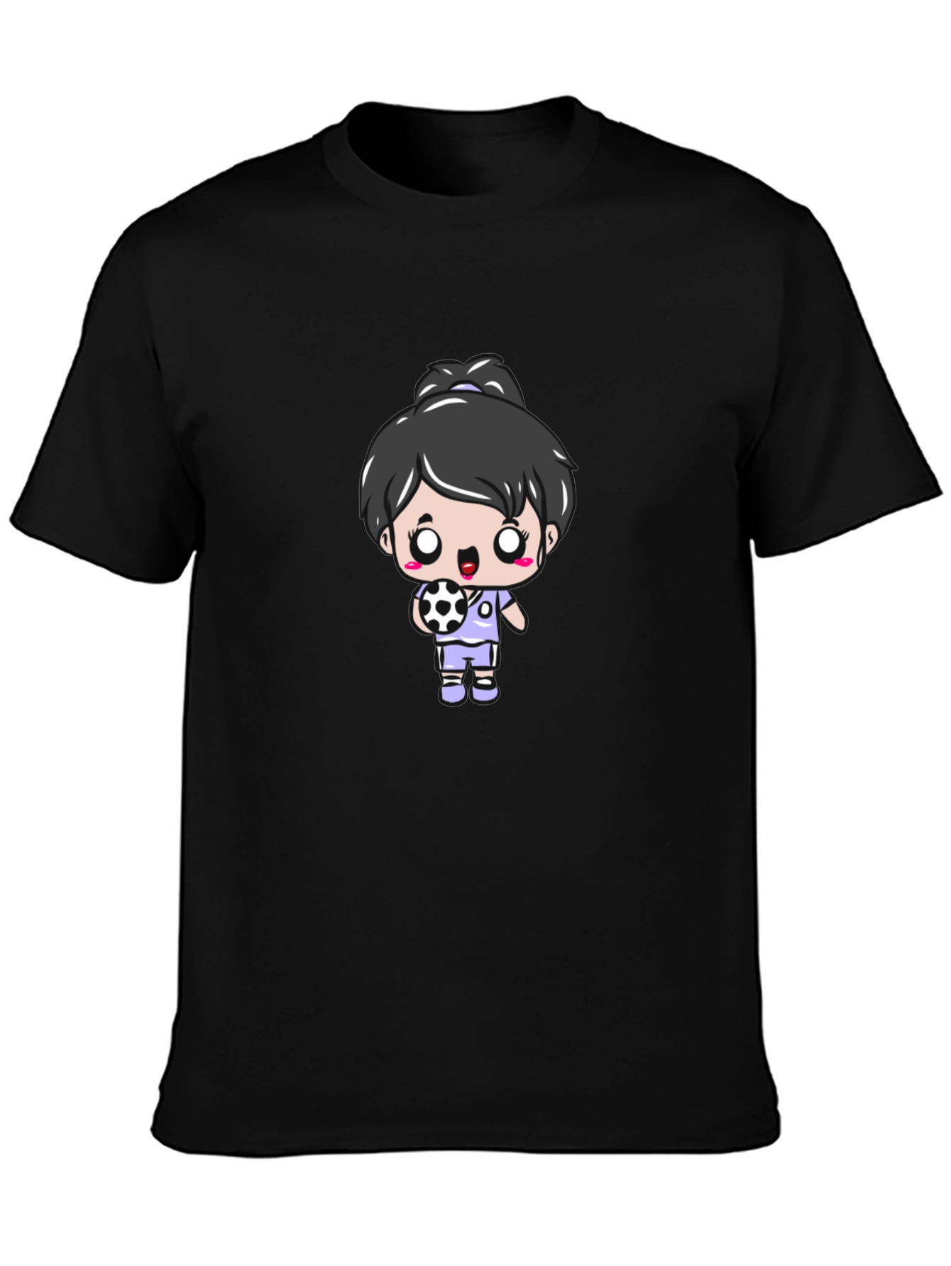 Cartoon Soccer Girl Graphic T-Shirt