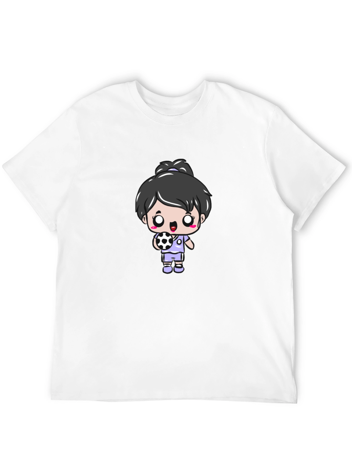 Cartoon Soccer Girl Graphic T-Shirt