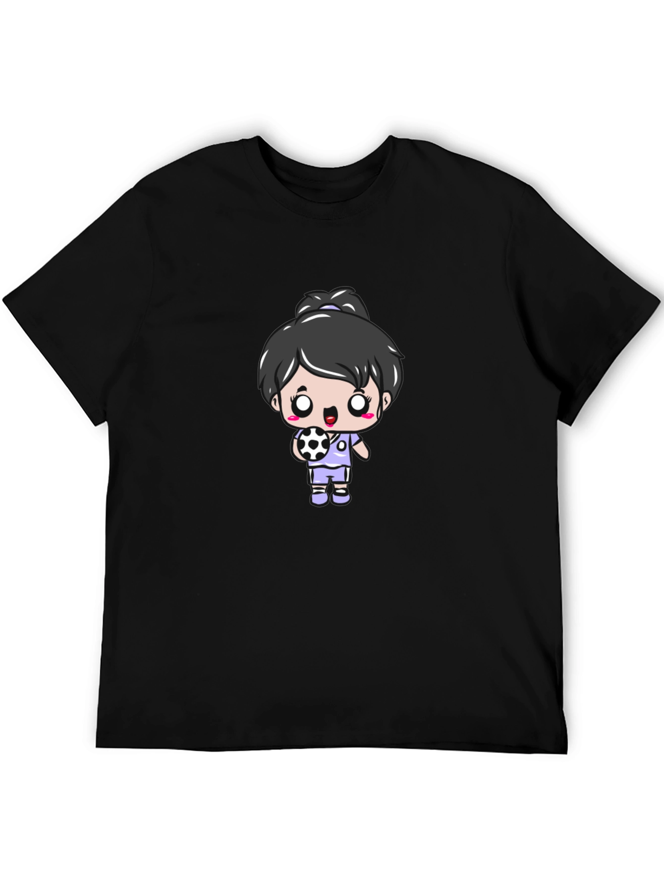 Cartoon Soccer Girl Graphic T-Shirt
