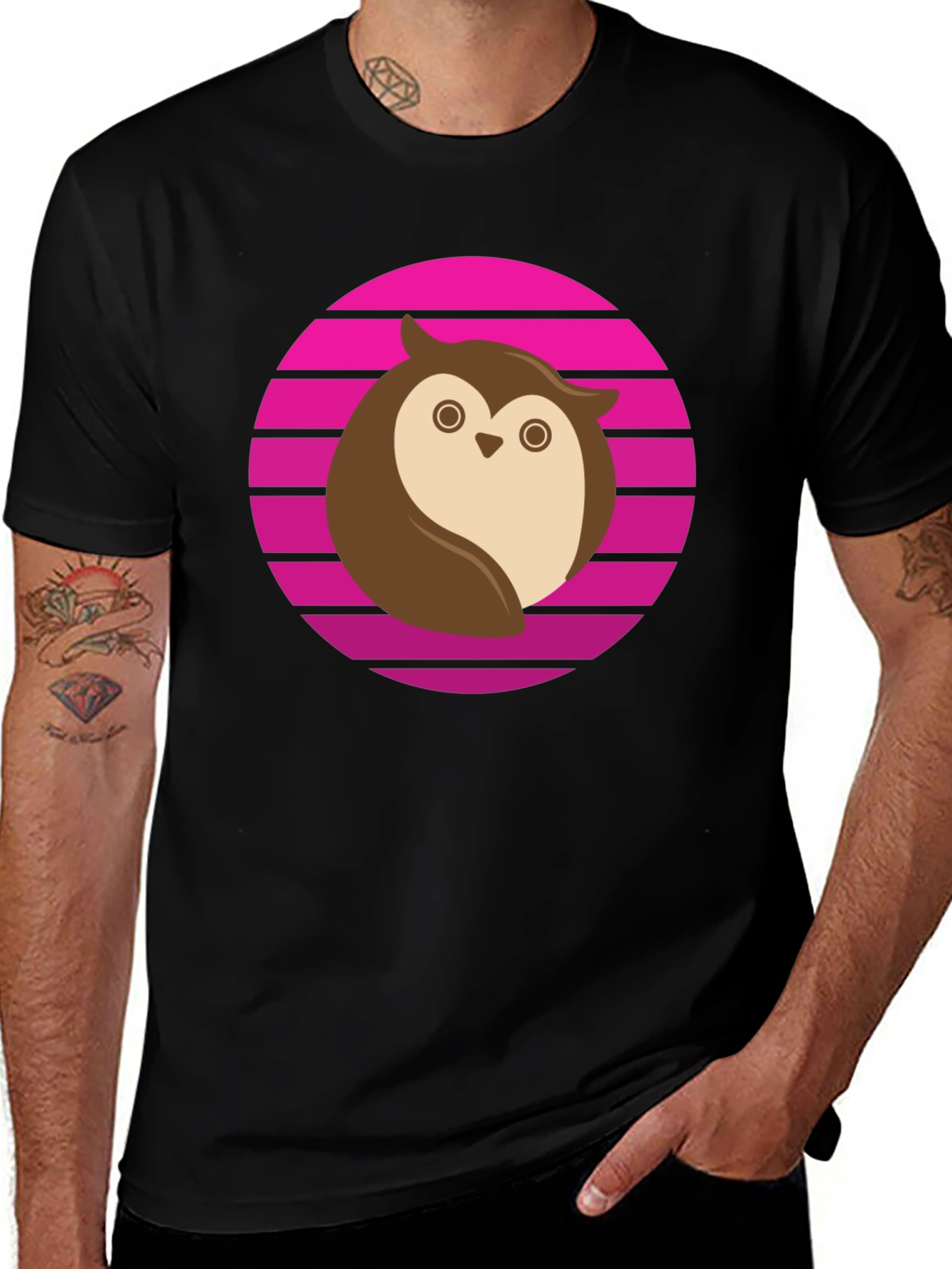 Owl Retro T-Shirt - Cool Graphic Tee