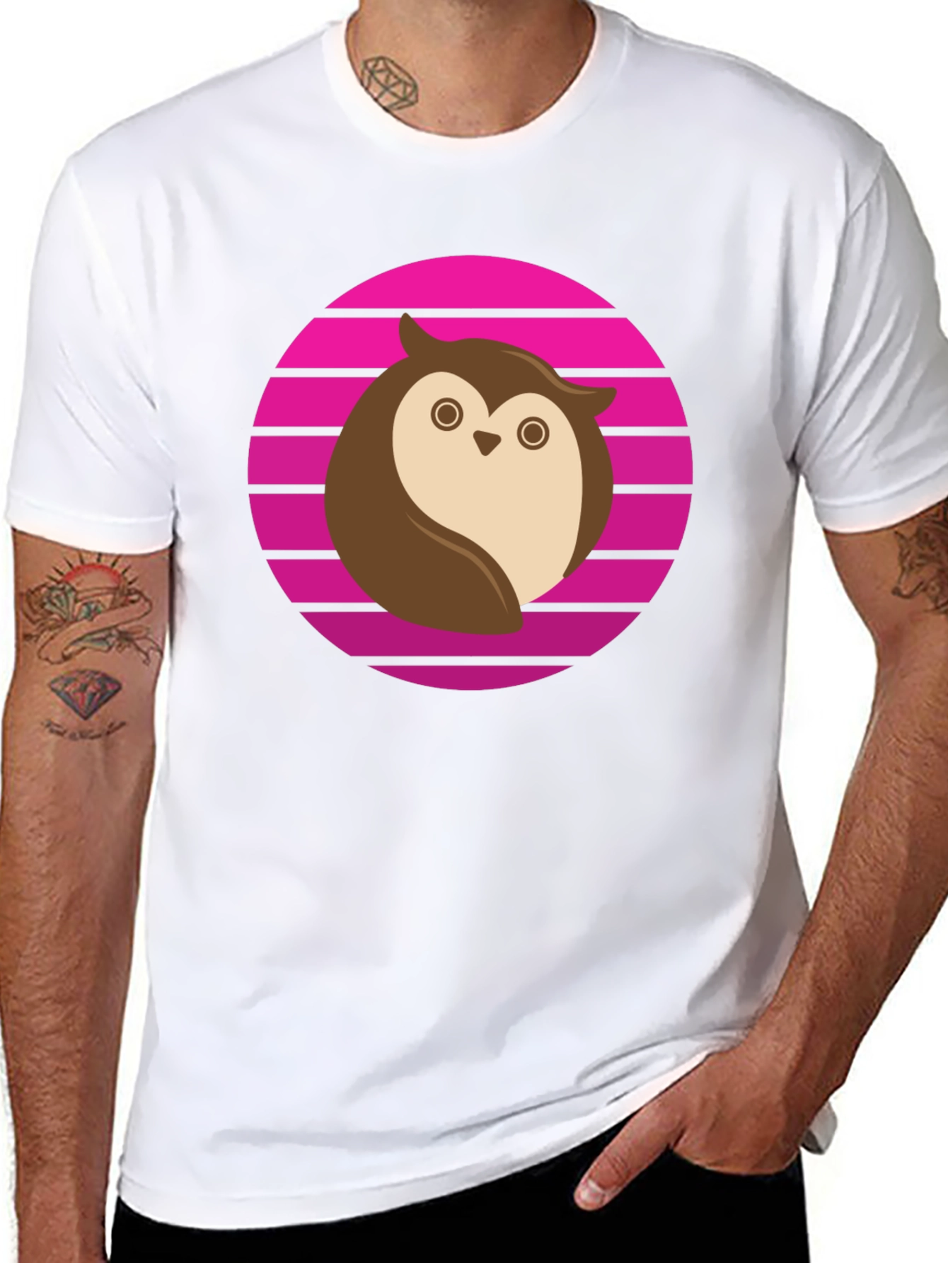 Owl Retro T-Shirt - Cool Graphic Tee