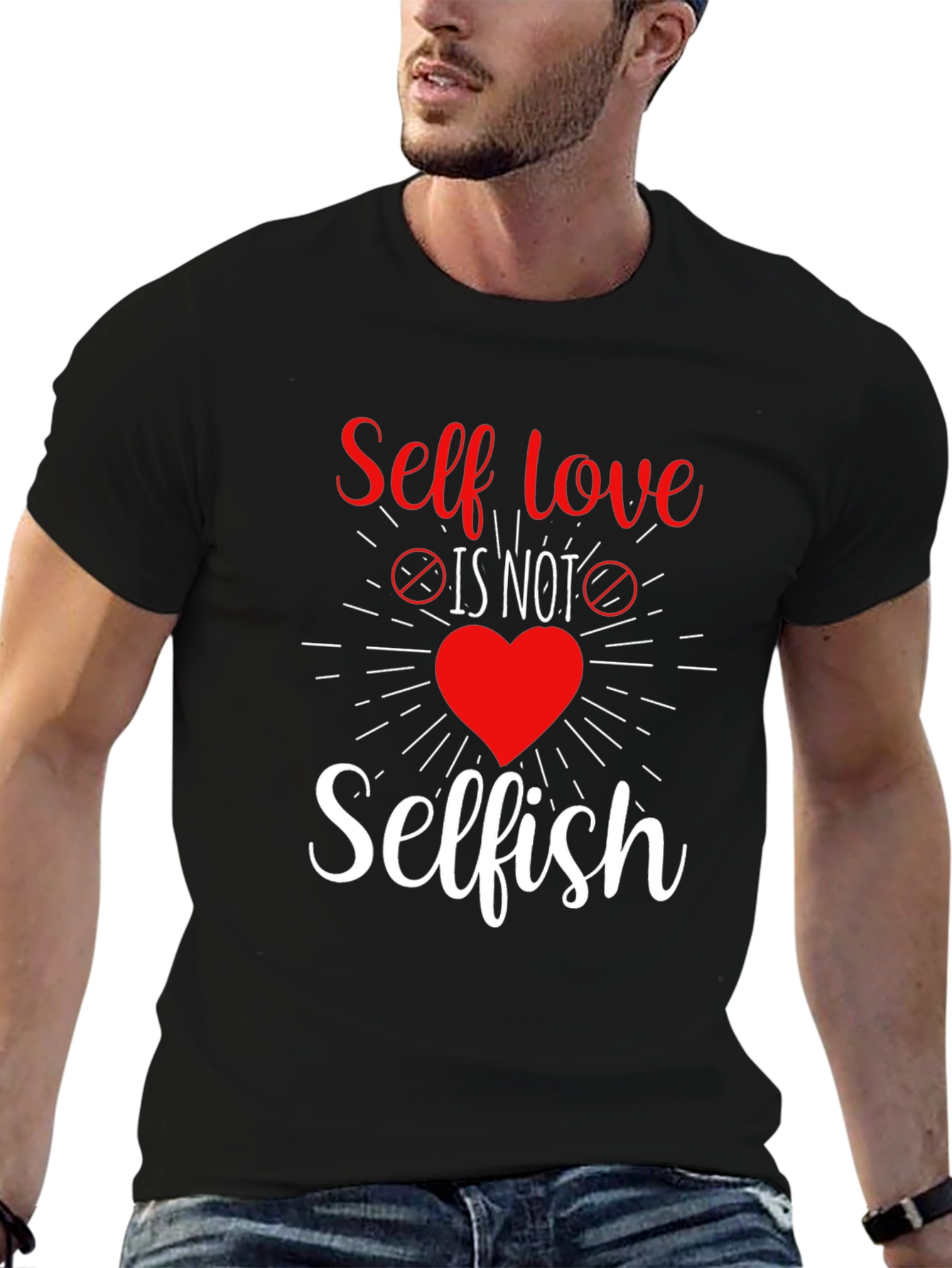 Self Love Graphic Tee - Black Crew Neck