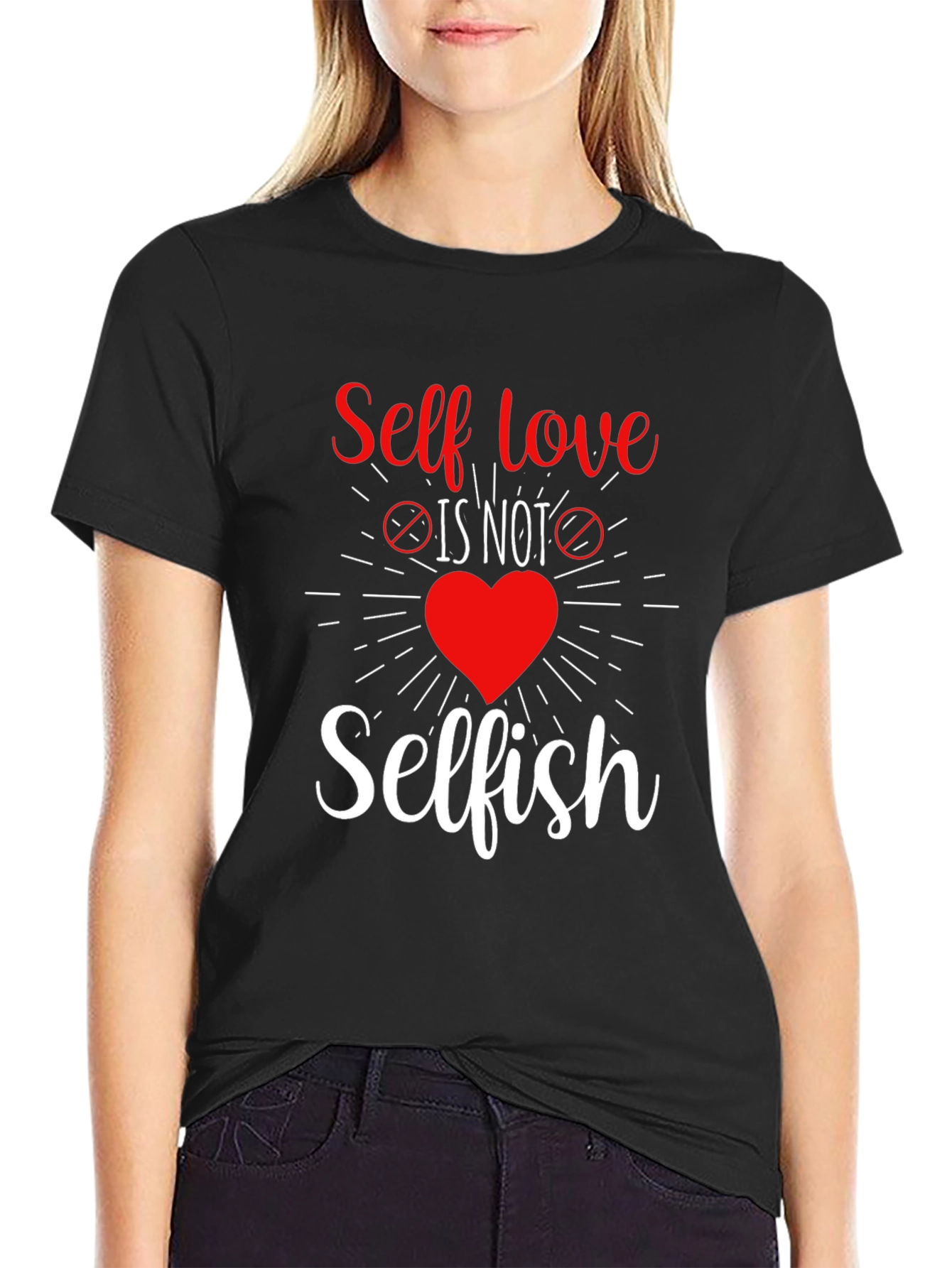 Self Love Graphic Tee - Black Crew Neck