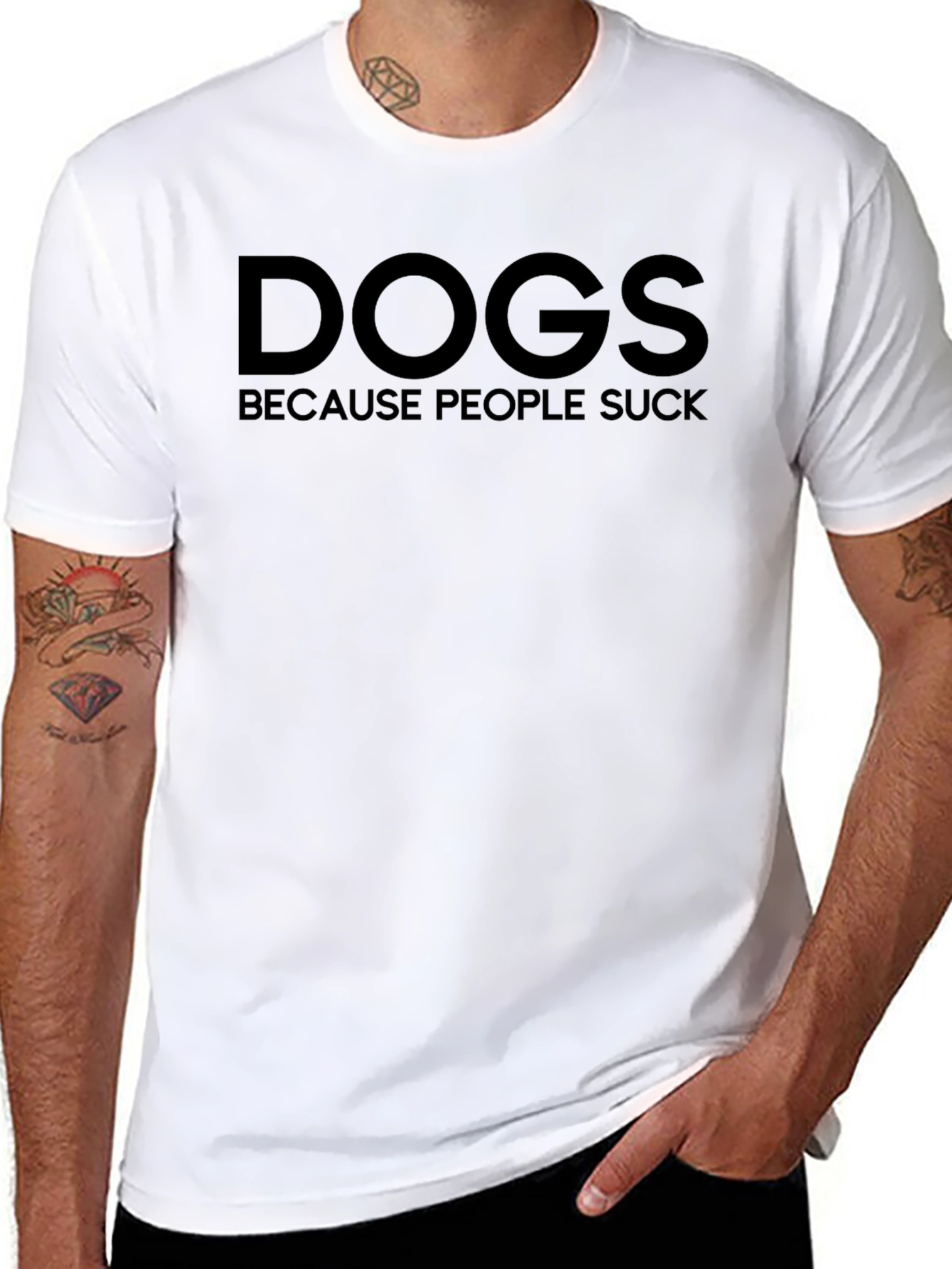 Dogs Because People Suck Graphic T-Shirt