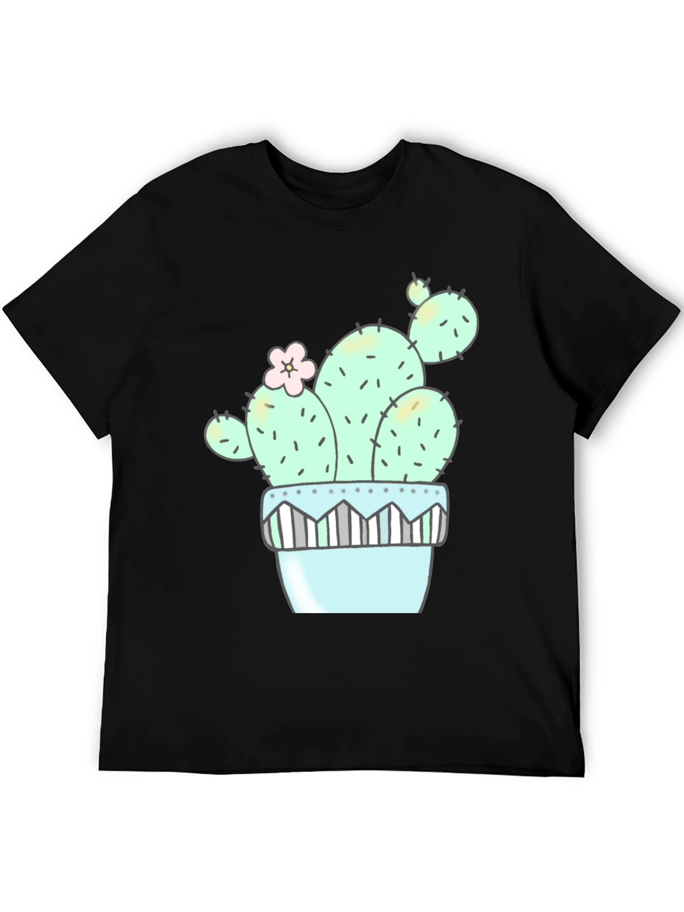 Cute Cactus Graphic Tee - Unisex Black T-Shirt