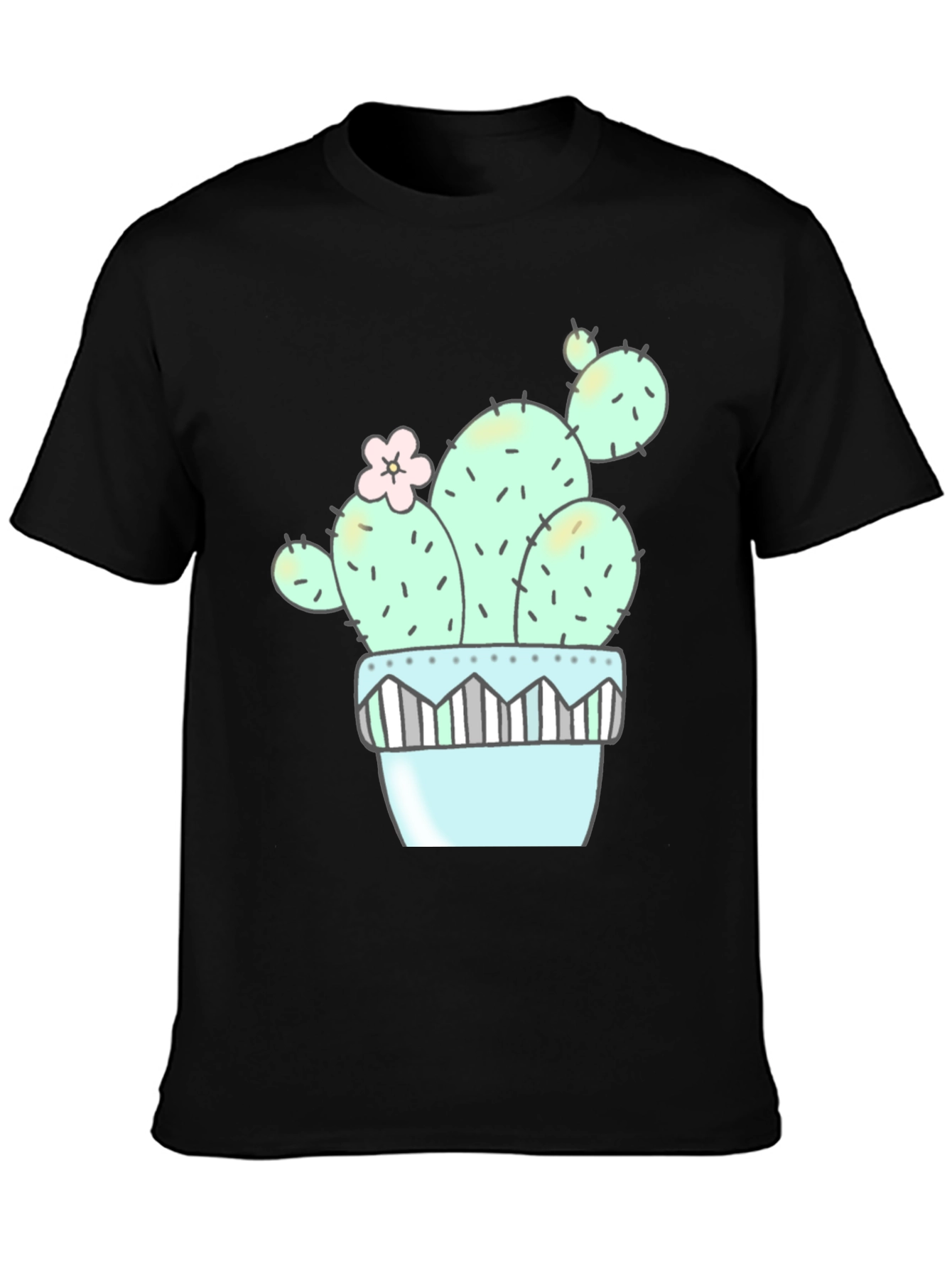 Cute Cactus Graphic Tee - Unisex Black T-Shirt