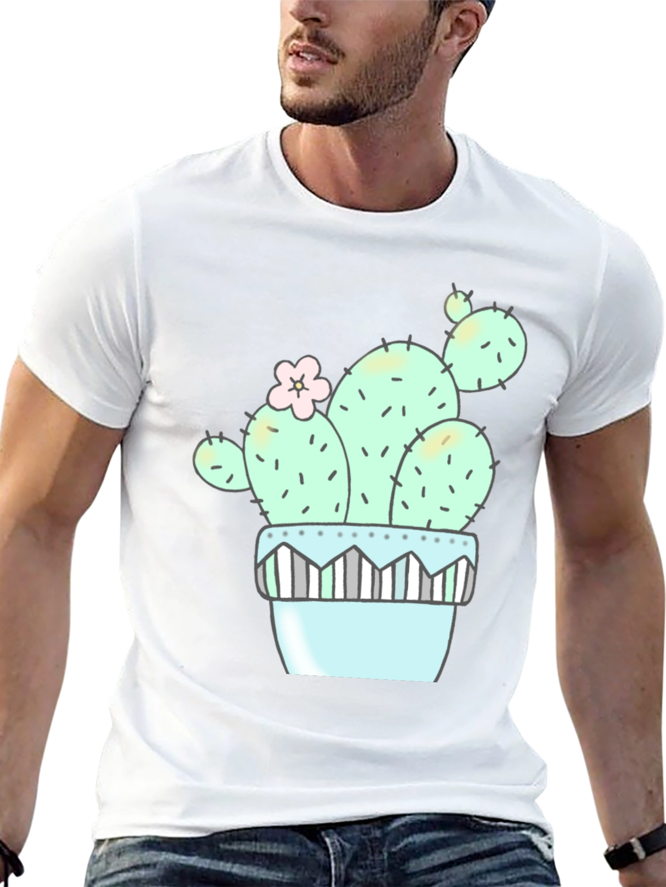 Cute Cactus Graphic Tee - Unisex Black T-Shirt