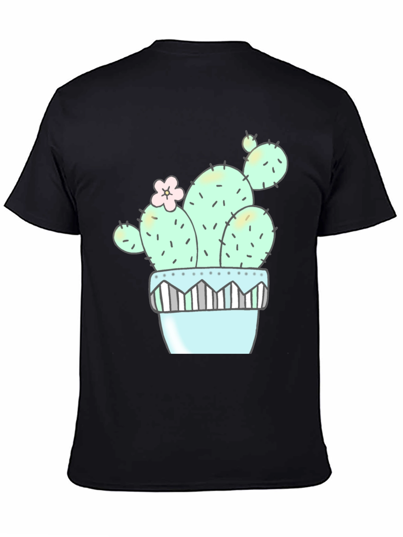 Cute Cactus Graphic Tee - Unisex Black T-Shirt
