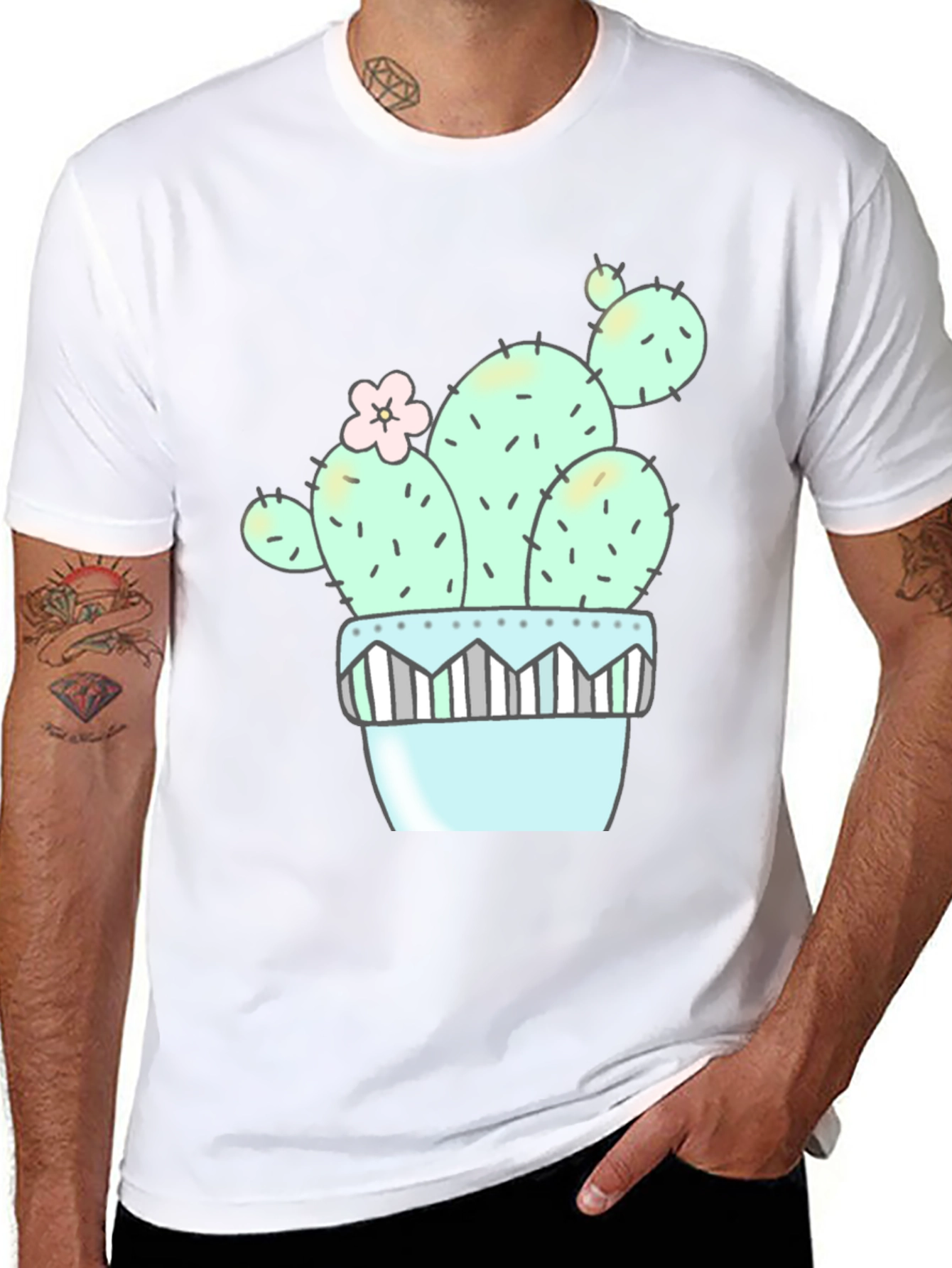 Cute Cactus Graphic Tee - Unisex Black T-Shirt