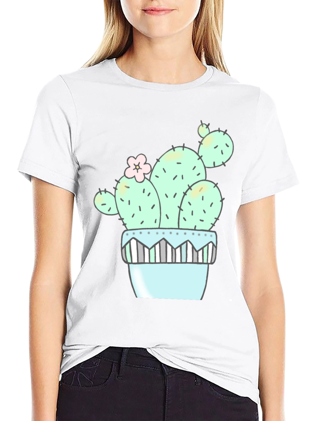 Cute Cactus Graphic Tee - Unisex Black T-Shirt