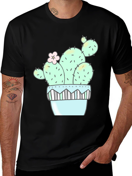 Cute Cactus Graphic Tee - Unisex Black T-Shirt