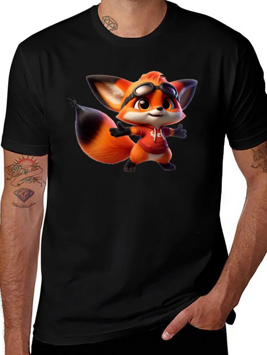 Cartoon Fox Graphic Tee - Soft Cotton Blend