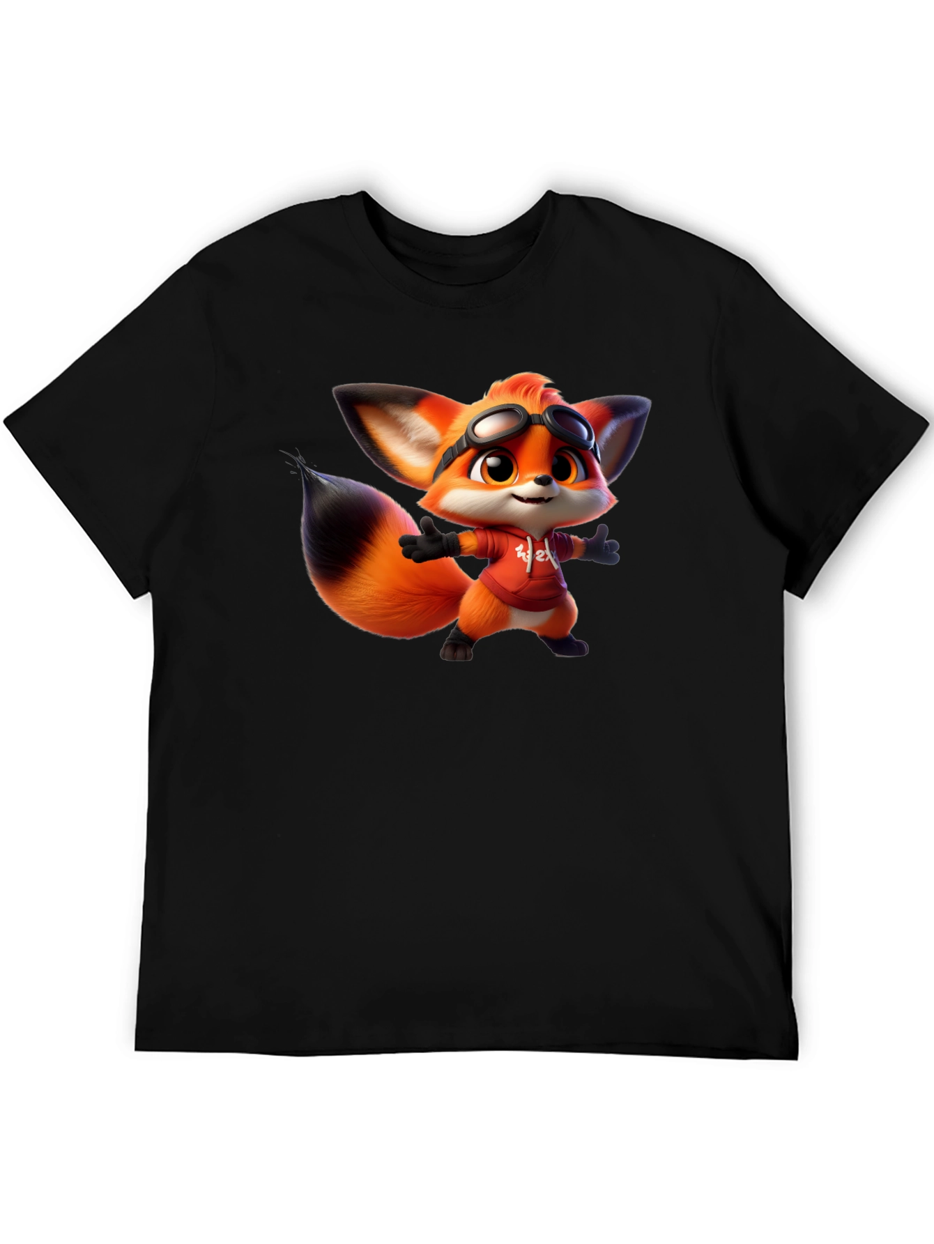 Cartoon Fox Graphic Tee - Soft Cotton Blend