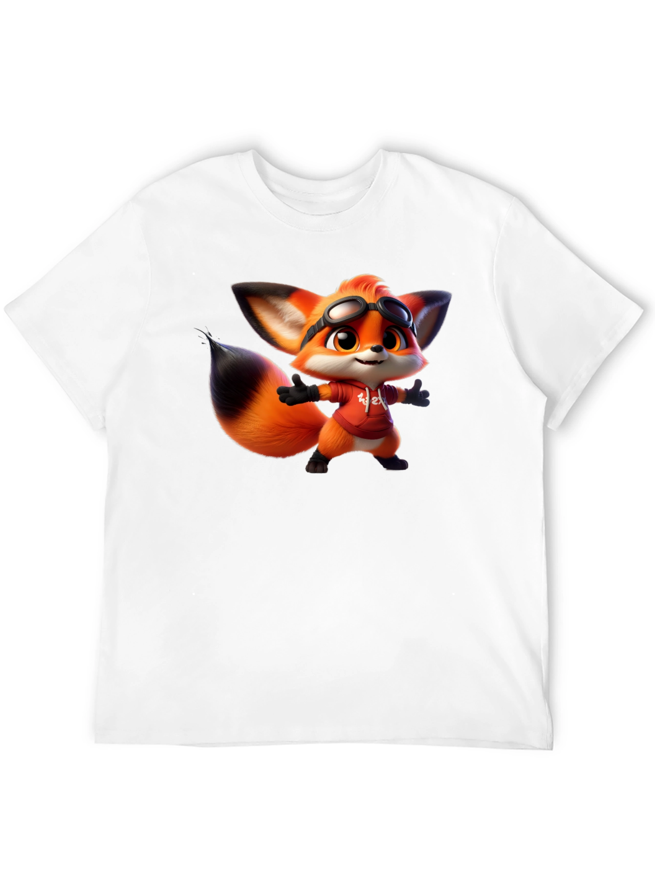 Cartoon Fox Graphic Tee - Soft Cotton Blend