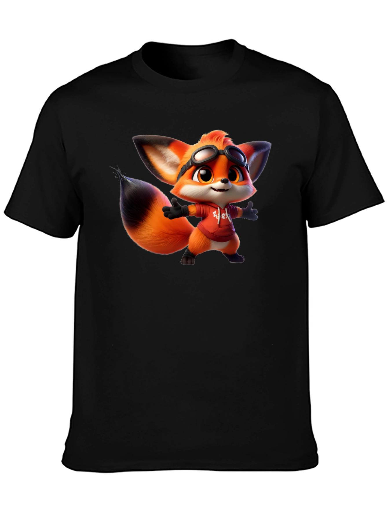 Cartoon Fox Graphic Tee - Soft Cotton Blend