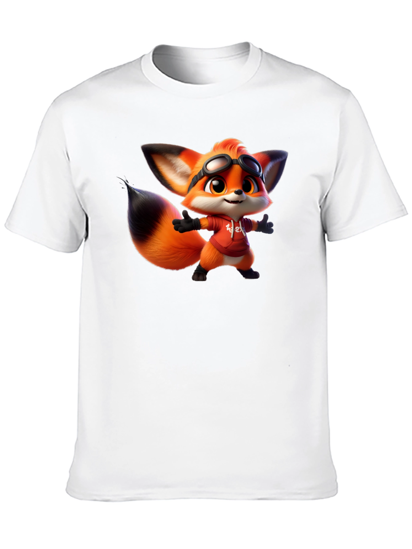 Cartoon Fox Graphic Tee - Soft Cotton Blend