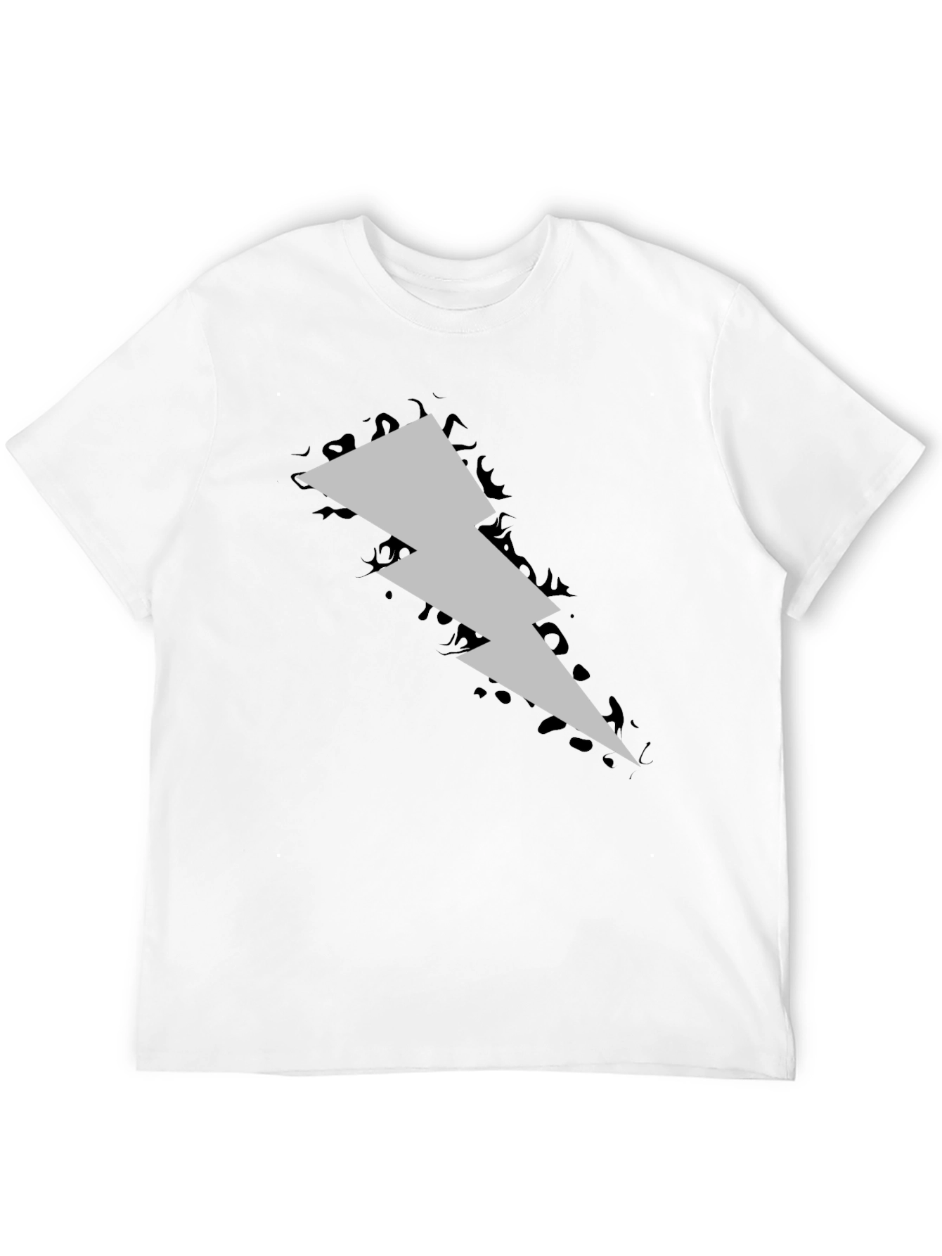 Lightning Bolt Graphic Tee - Black Cotton Casual Shirt