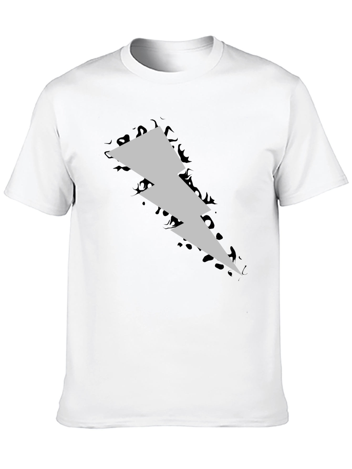 Lightning Bolt Graphic Tee - Black Cotton Casual Shirt