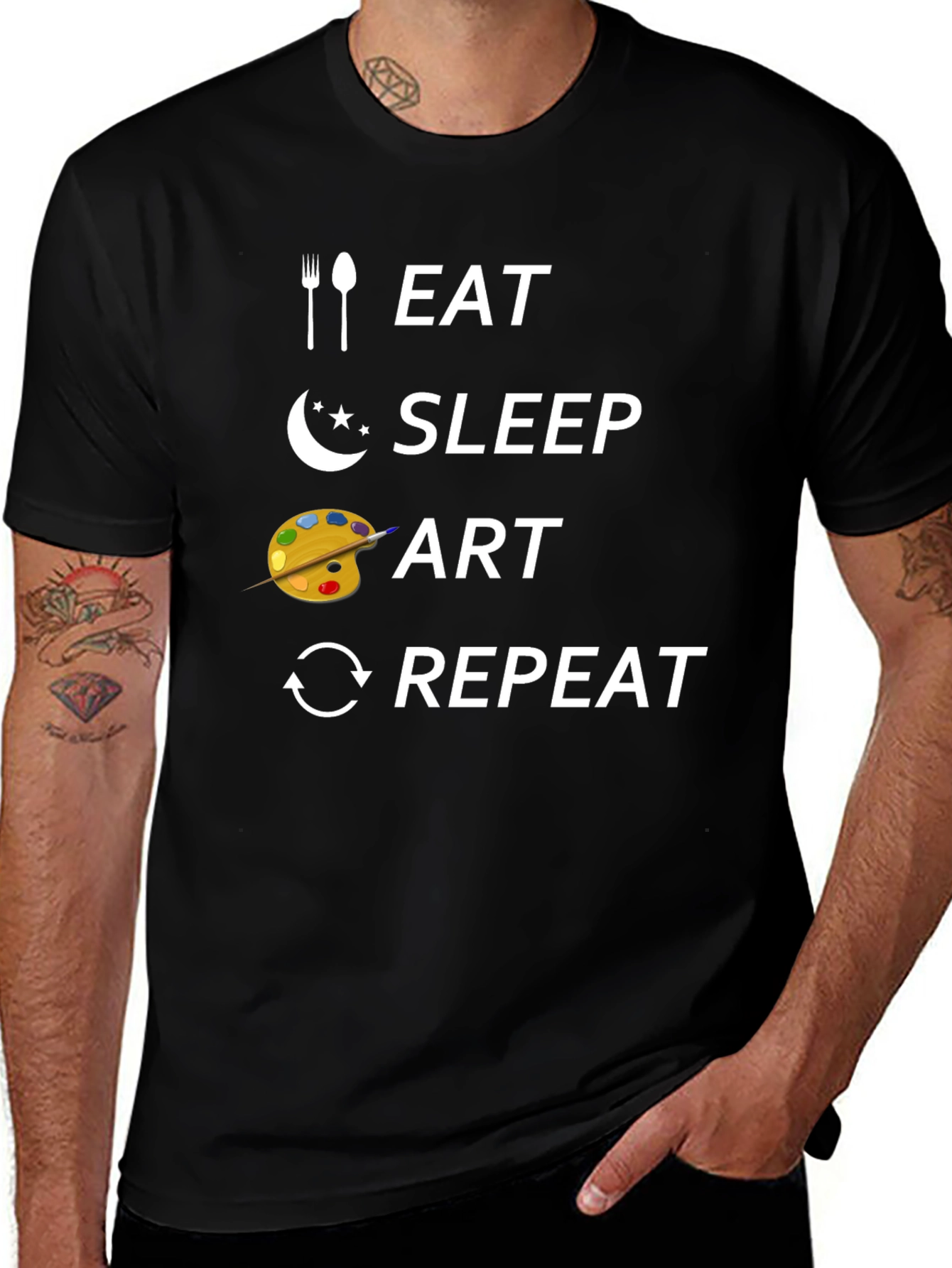 Eat Sleep Art Repeat Graphic T-Shirt