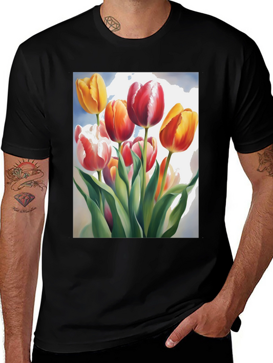 Floral Tulip T-Shirt Colorful Flower Tee