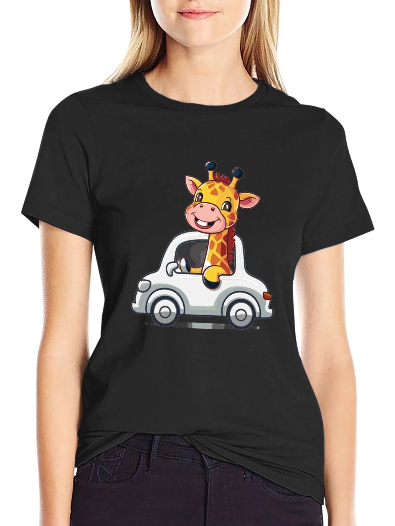 Giraffe Car Graphic T-Shirt