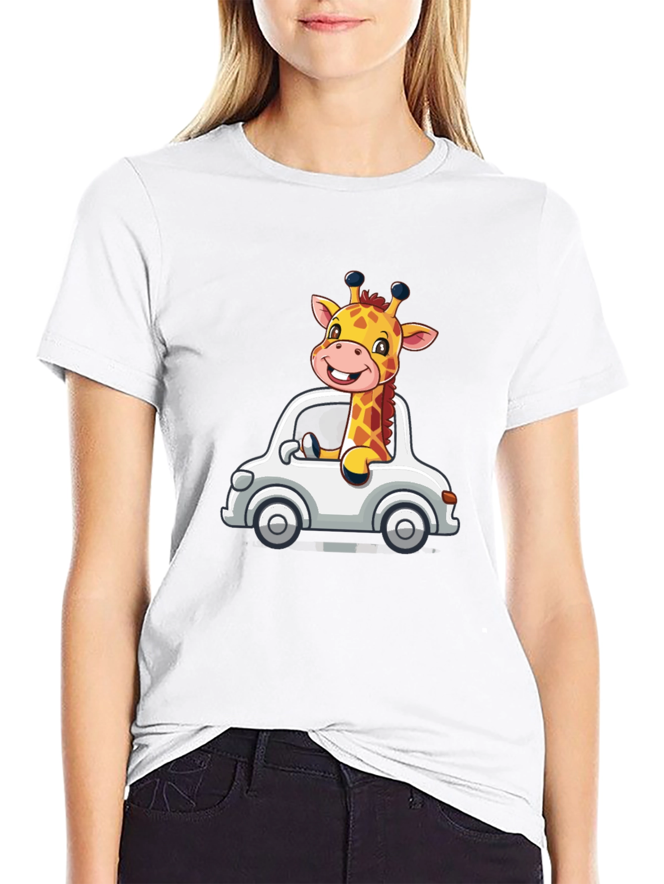 Giraffe Car Graphic T-Shirt
