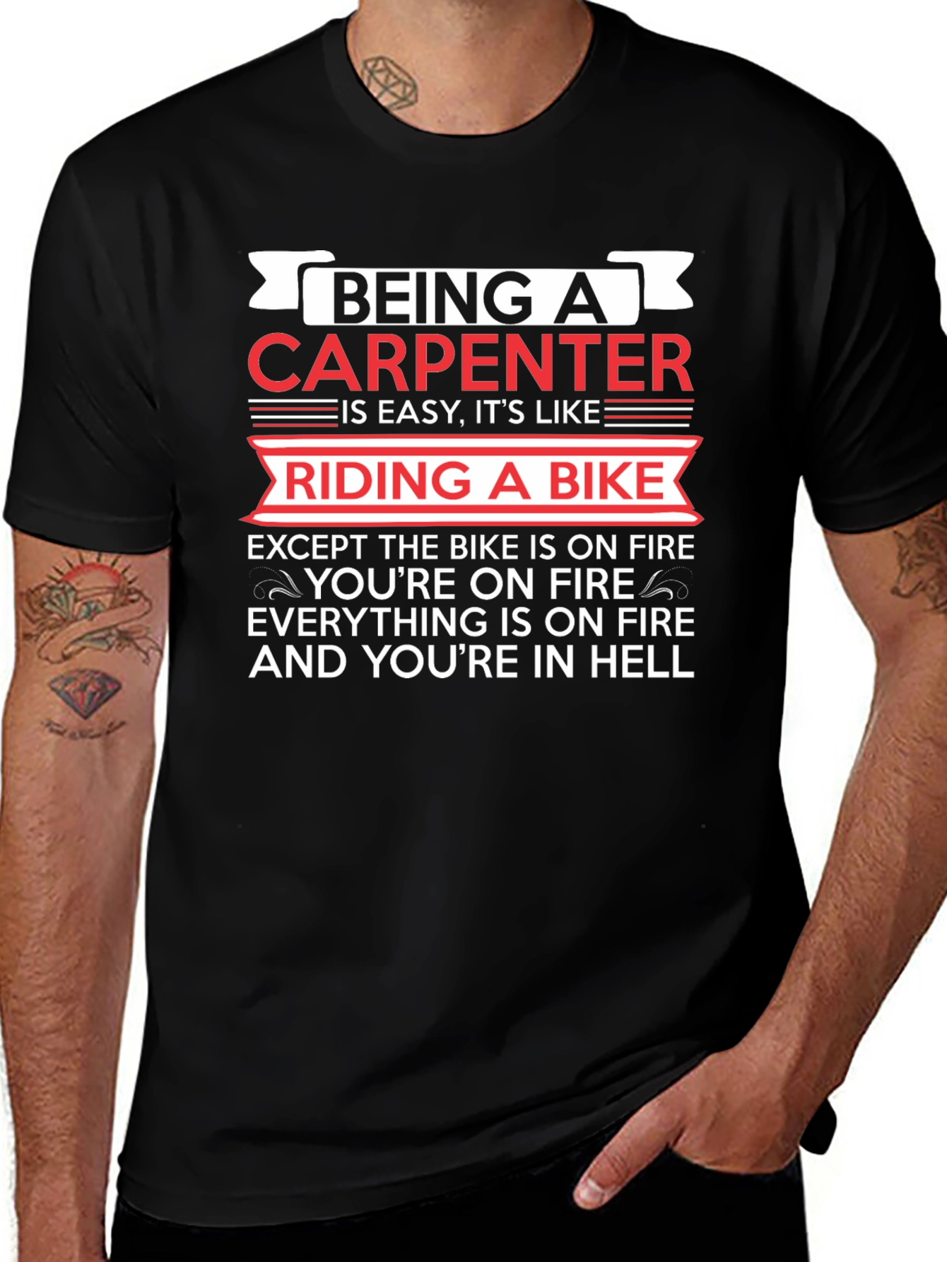 Carpenters Humor Black T-Shirt