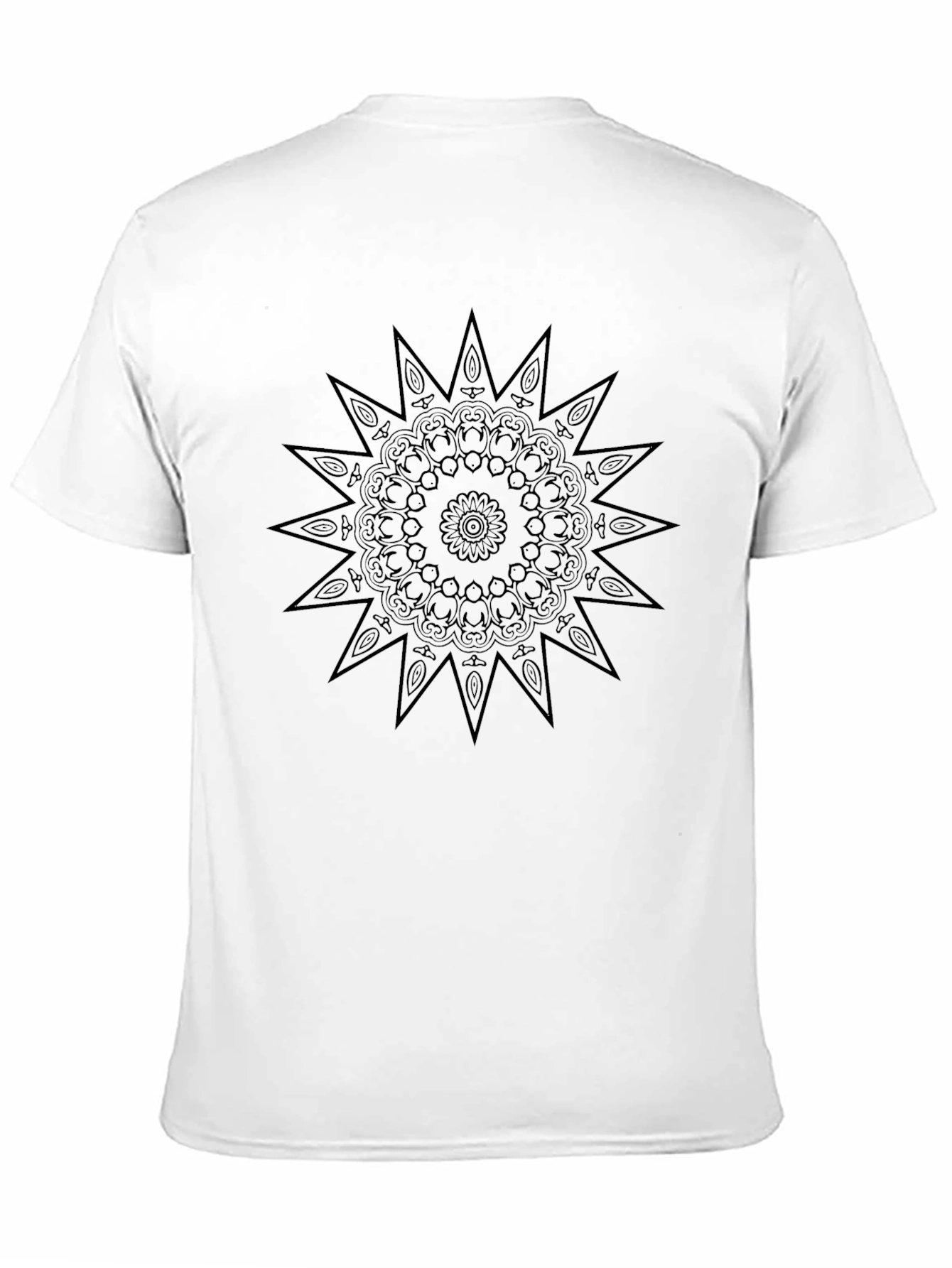Black Mandala Print Crew Neck T-Shirt