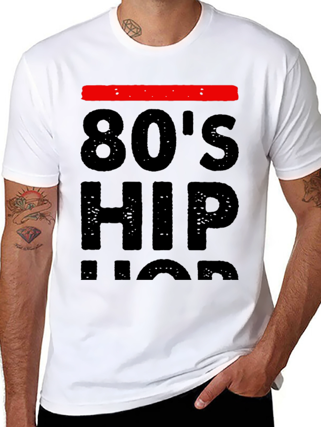 80s Hip Hop Graphic Tee - Black